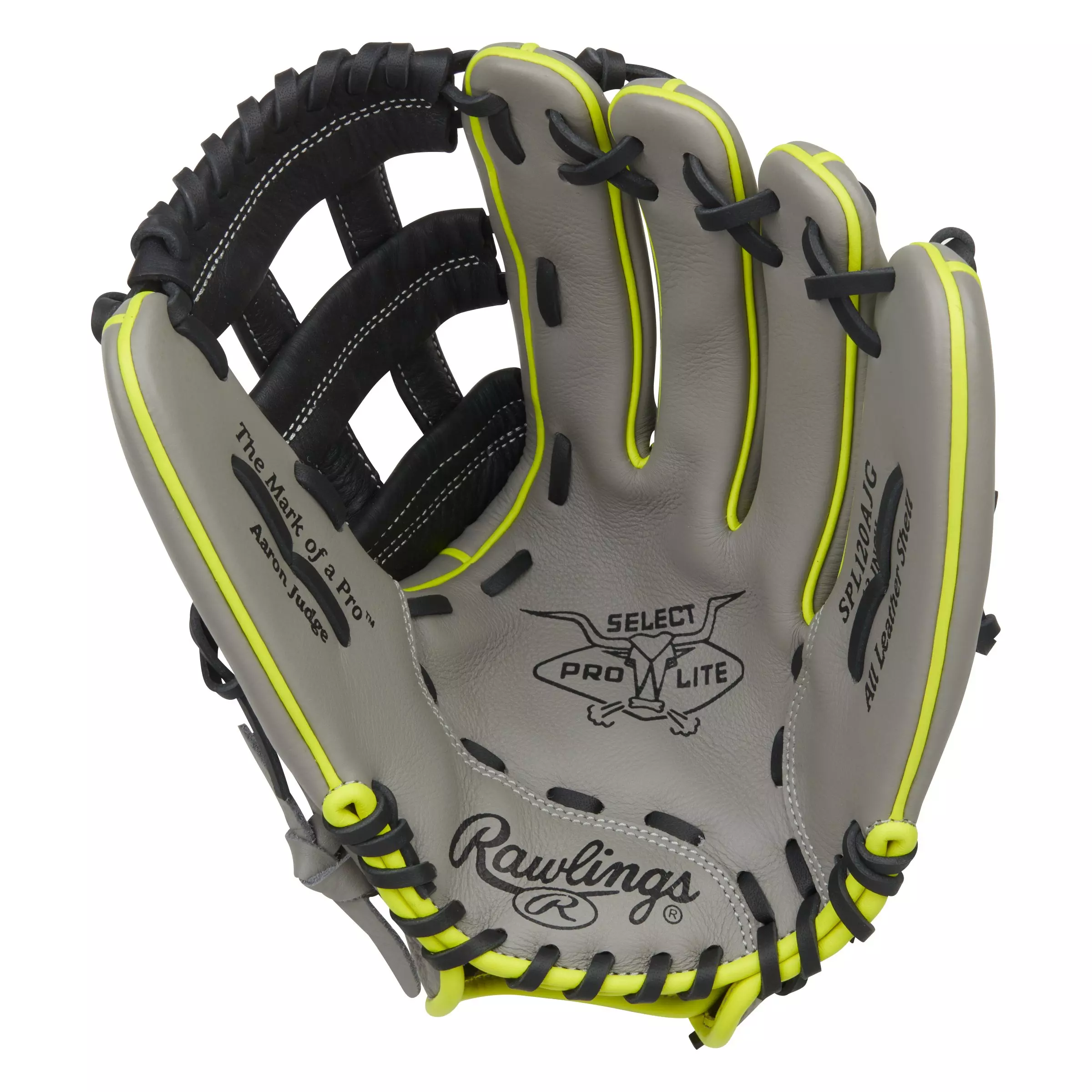 Rawlings Select Pro Lite Series Aaron Judge Youth 12" Baseball Fielders Glove - GREY/BLACK