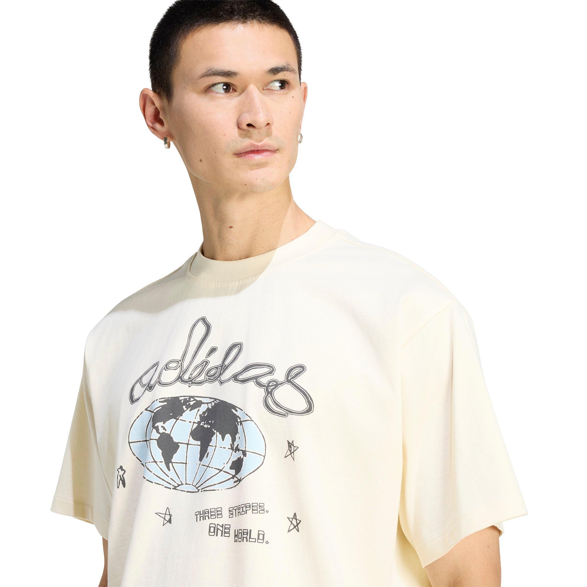 adidas Originals Men's One World Graphic Tee - CREAM Thumbnail View 3