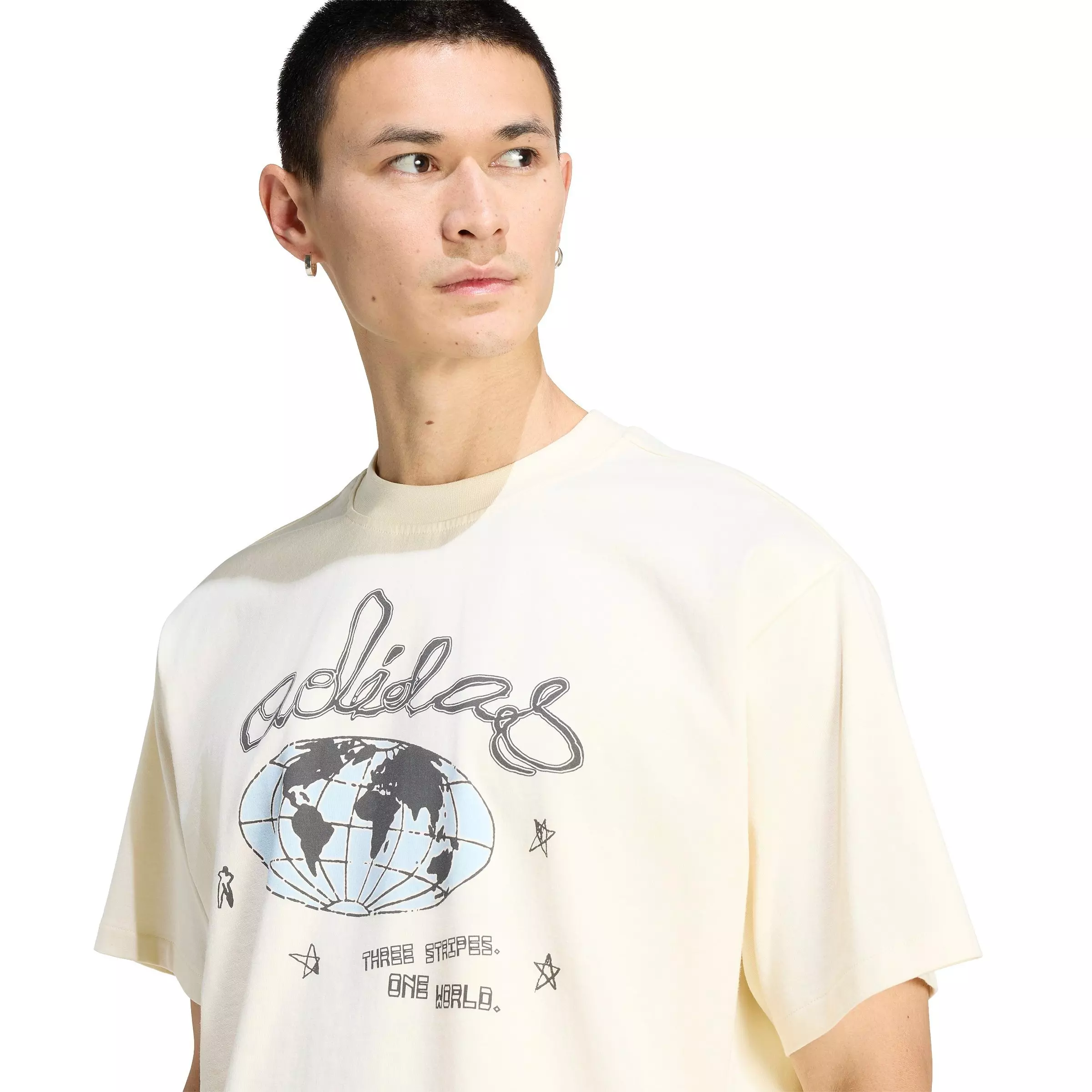 adidas Originals Men's One World Graphic Tee - CREAM