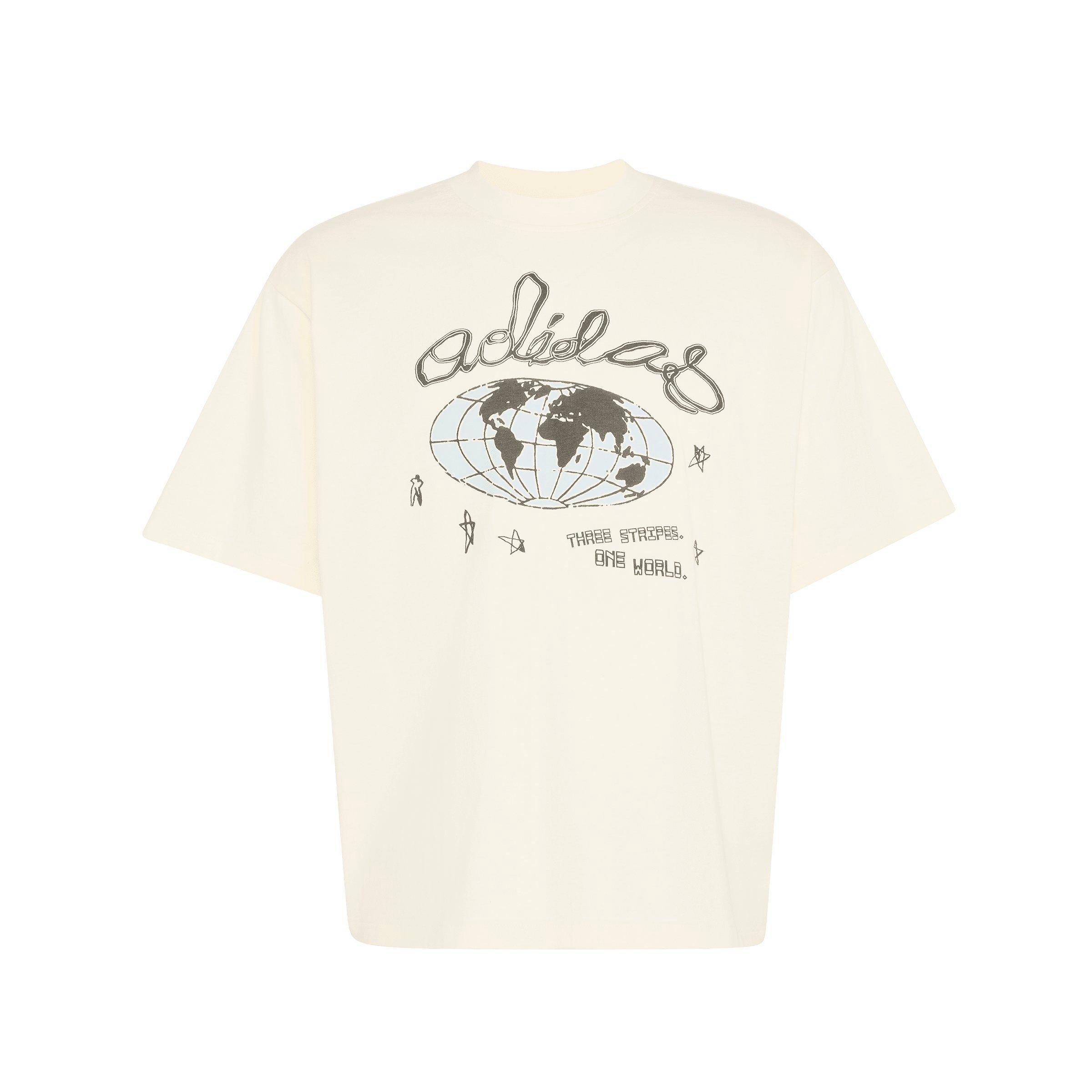 adidas Originals Men's One World Graphic Tee - CREAM Thumbnail View 6