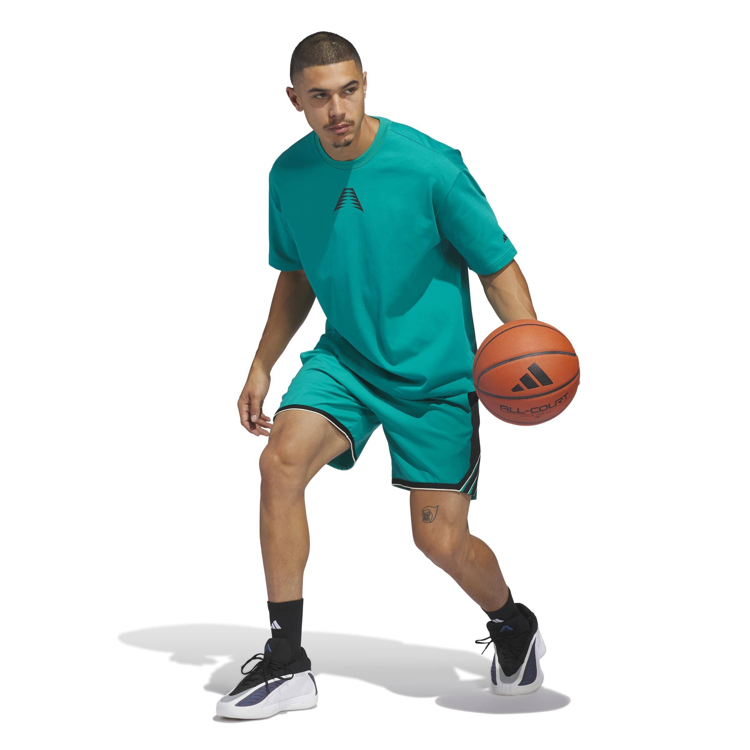 adidas Men's Anthony Edwards Believe That Tee - Green - GREEN Thumbnail View 6