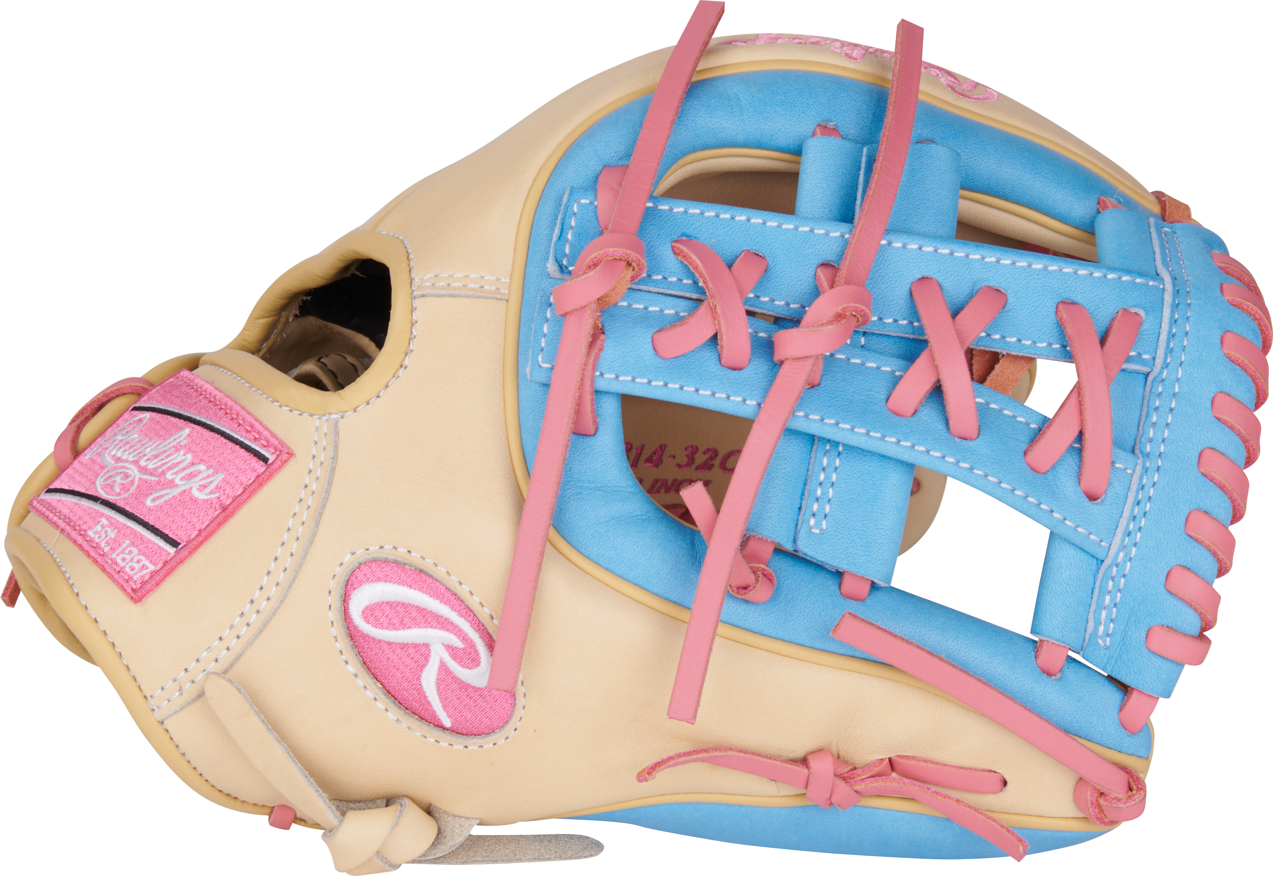 Rawlings Heart of the Hide Series 11.5" Baseball Fielders Glove - LT BLUE/BEIGE Thumbnail View 4