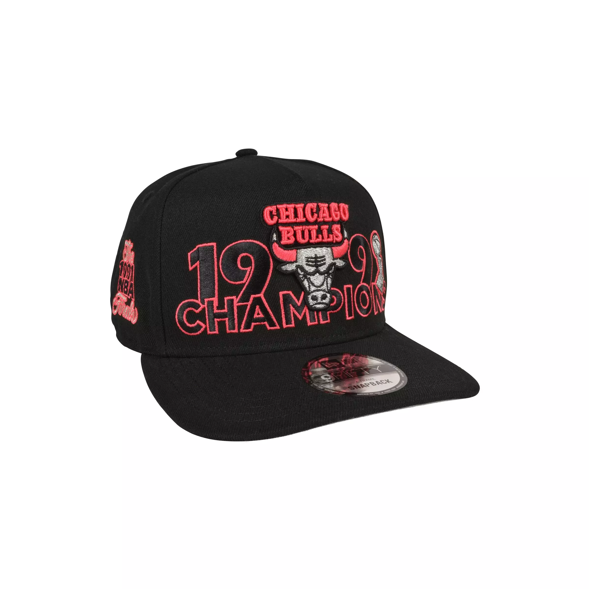 New Era Chicago Bulls 9FIFTY A-Frame Snapback Hat-Black/Infrared - BLACK/RED
