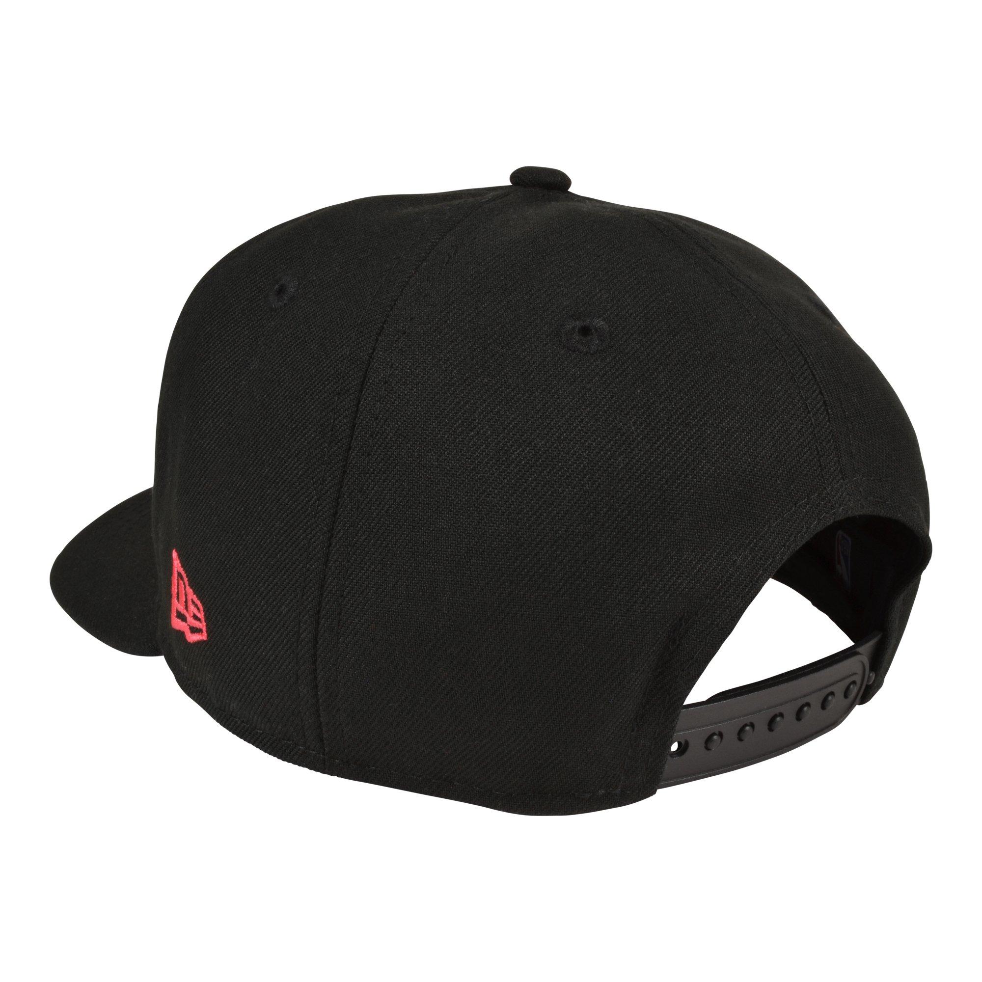 New Era Chicago Bulls 9FIFTY A-Frame Snapback Hat - Black/Infrared - BLACK/RED Thumbnail View 4