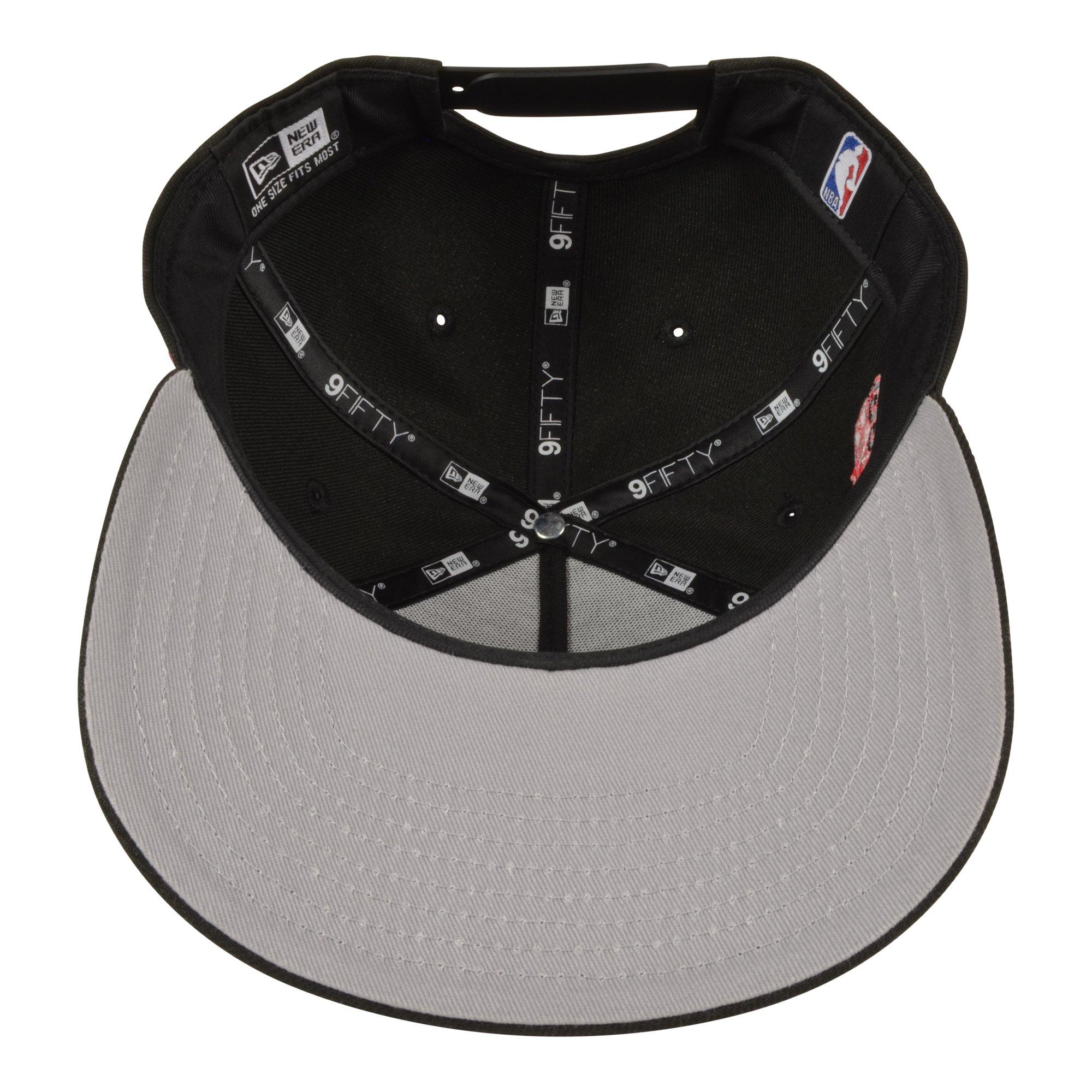 New Era Chicago Bulls 9FIFTY A-Frame Snapback Hat - Black/Infrared - BLACK/RED Thumbnail View 5