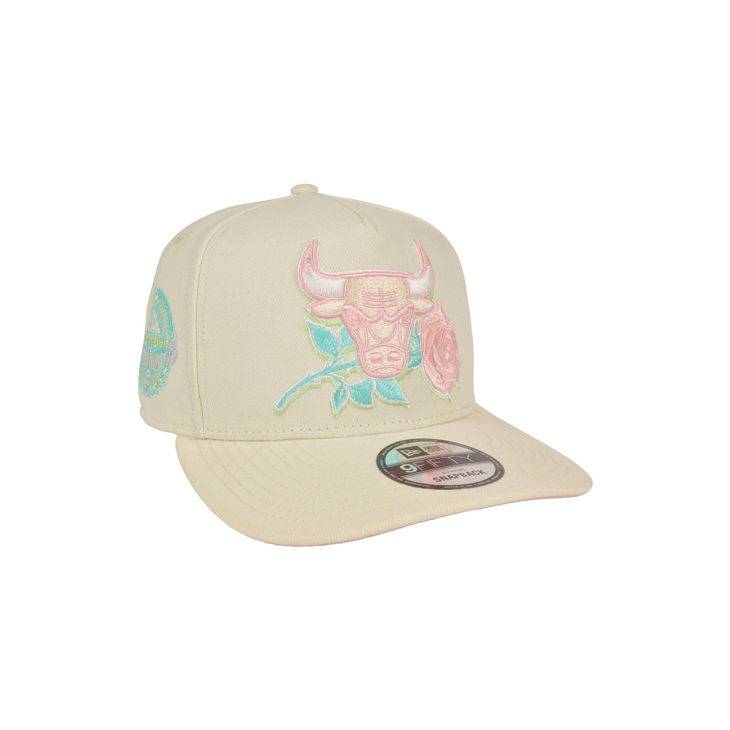 New Era Chicago Bulls 9FIFTY A-Frame Snapback Hat-Cream/Pink/Green - CREAM Thumbnail View 2