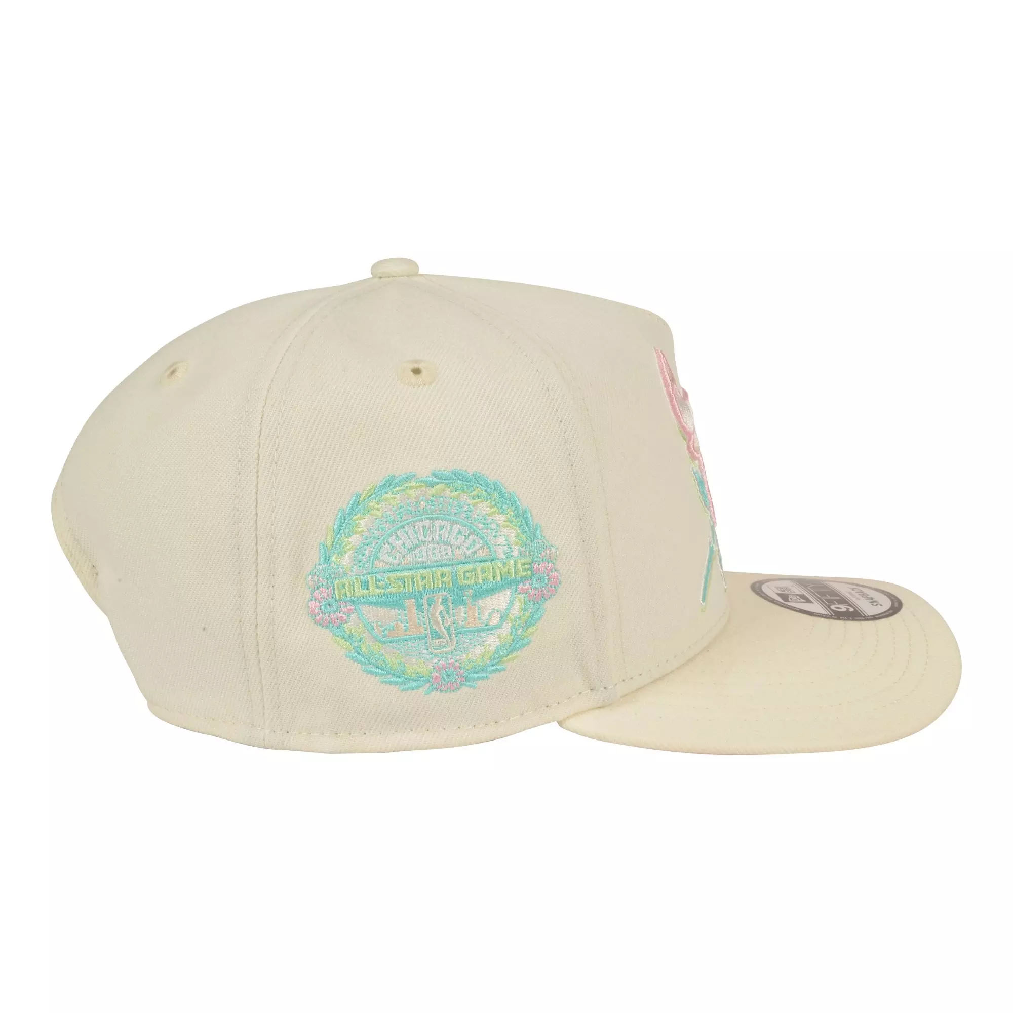 New Era Chicago Bulls 9FIFTY A-Frame Snapback Hat - Cream/Pink/Green - CREAM
