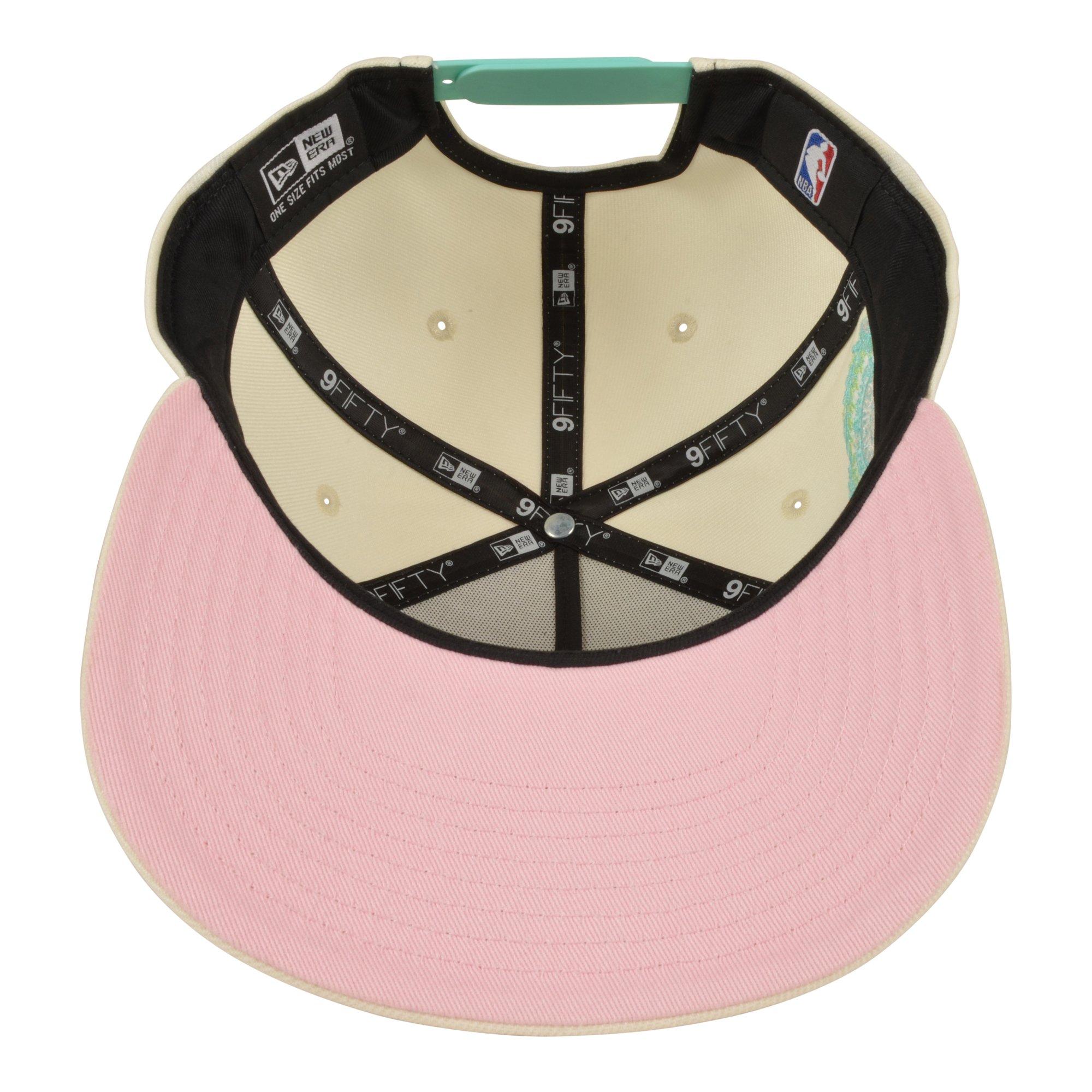 New Era Chicago Bulls 9FIFTY A-Frame Snapback Hat - Cream/Pink/Green - CREAM Thumbnail View 5