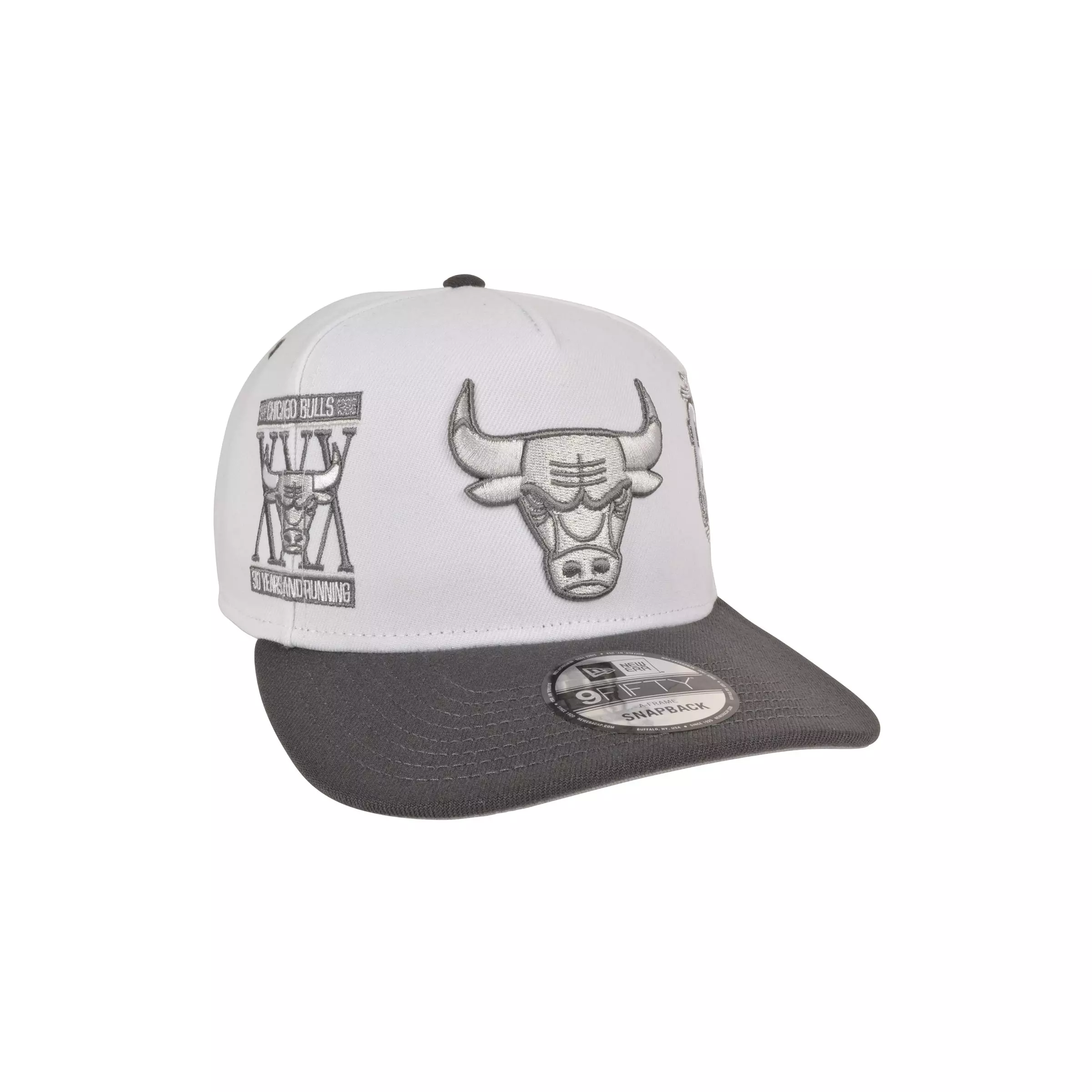 New Era Chicago Bulls 9FIFTY A-Frame Snapback Hat-White/Grey - WHITE/GREY