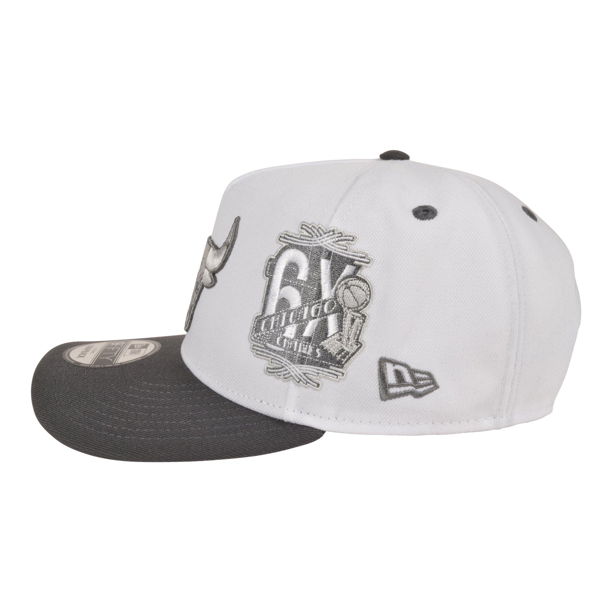 New Era Chicago Bulls 9FIFTY A-Frame Snapback Hat - White/Grey - WHITE/GREY Thumbnail View 3