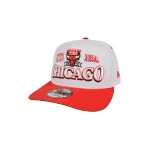 New Era Chicago Bulls 9FIFTY A-Frame Snapback Hat-White/Red