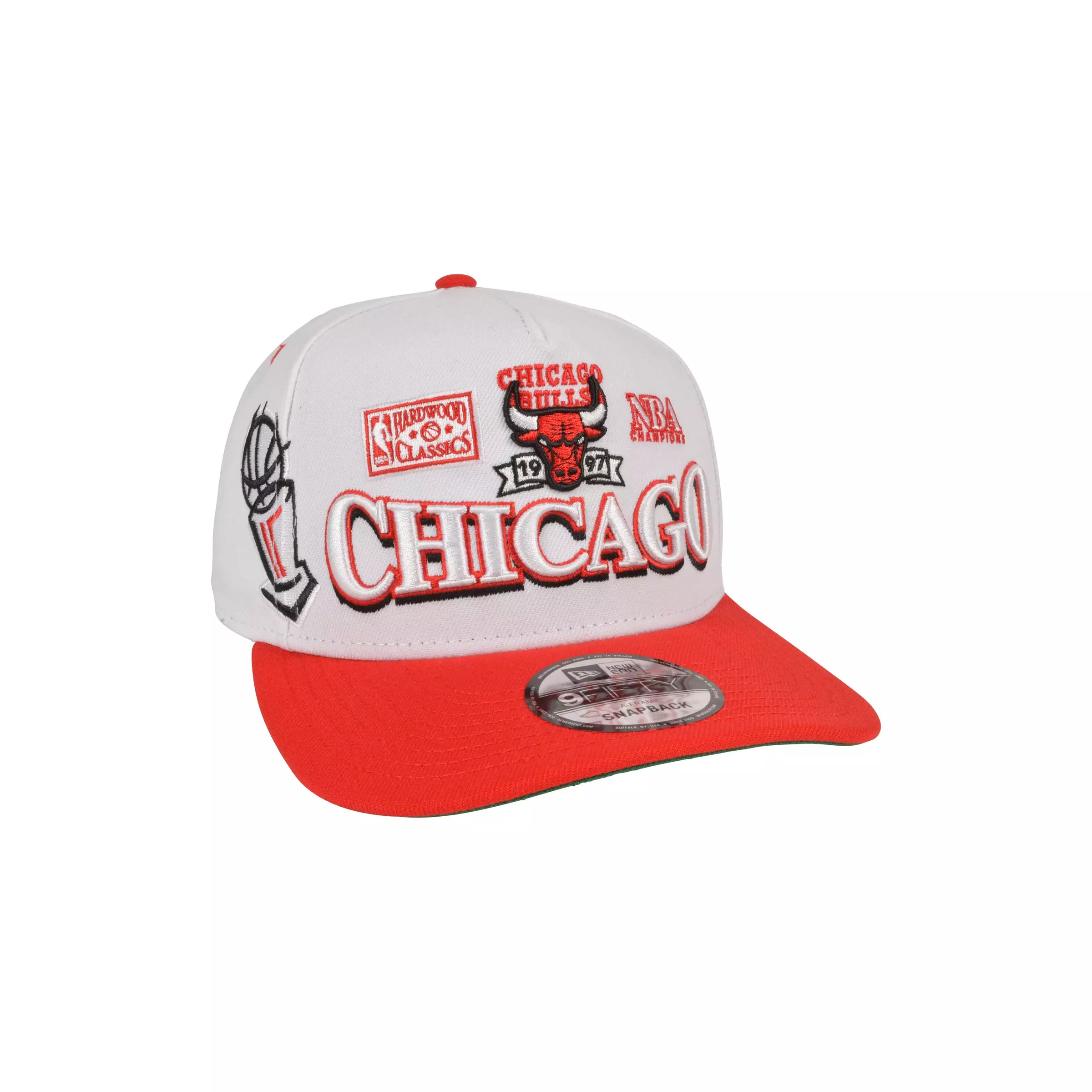 New Era Chicago Bulls 9FIFTY A-Frame Snapback Hat - White/Red - WHITE/RED