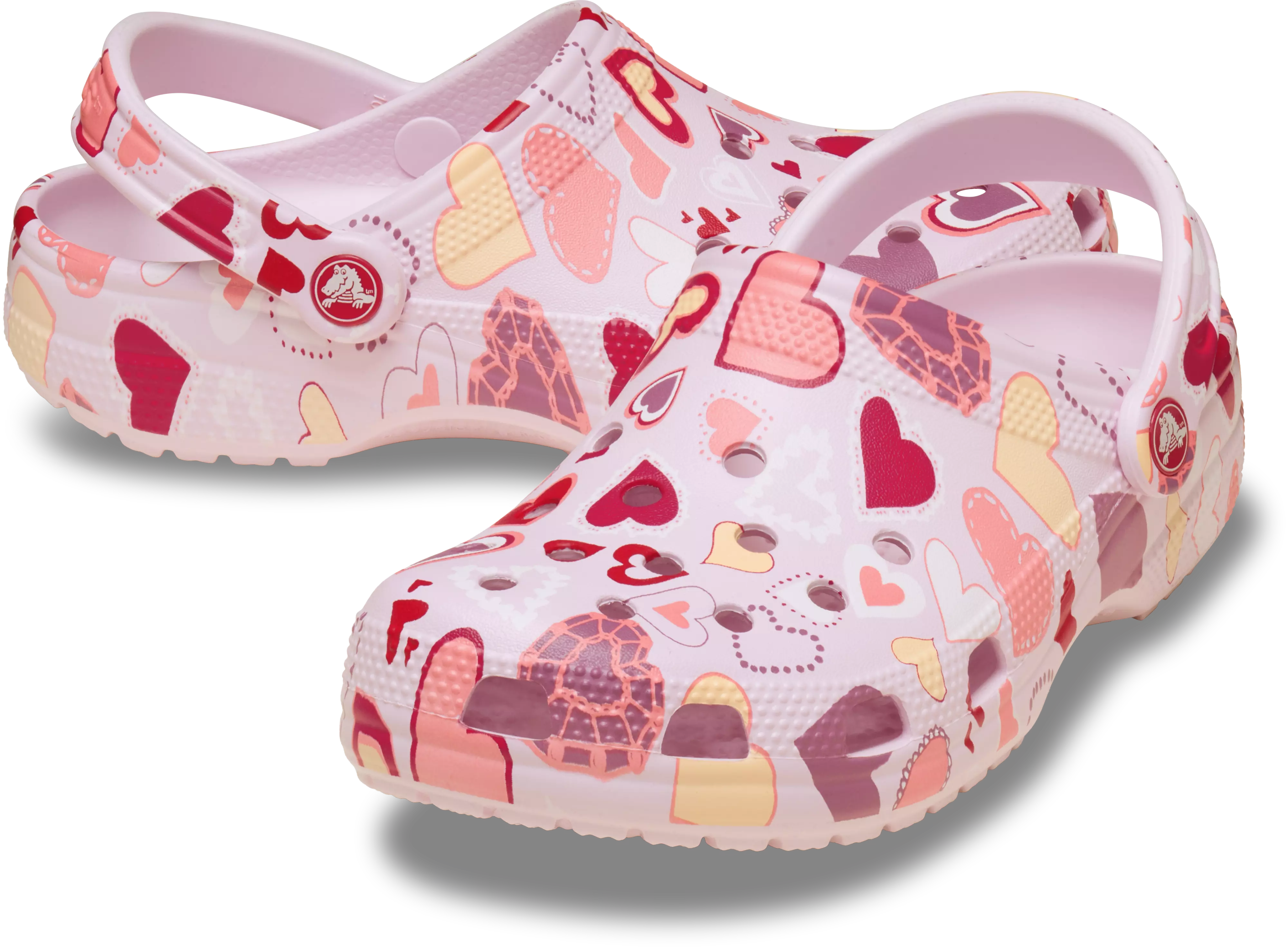Crocs Classic "Pink Hearts" Preschool Girls' Clog - PINK