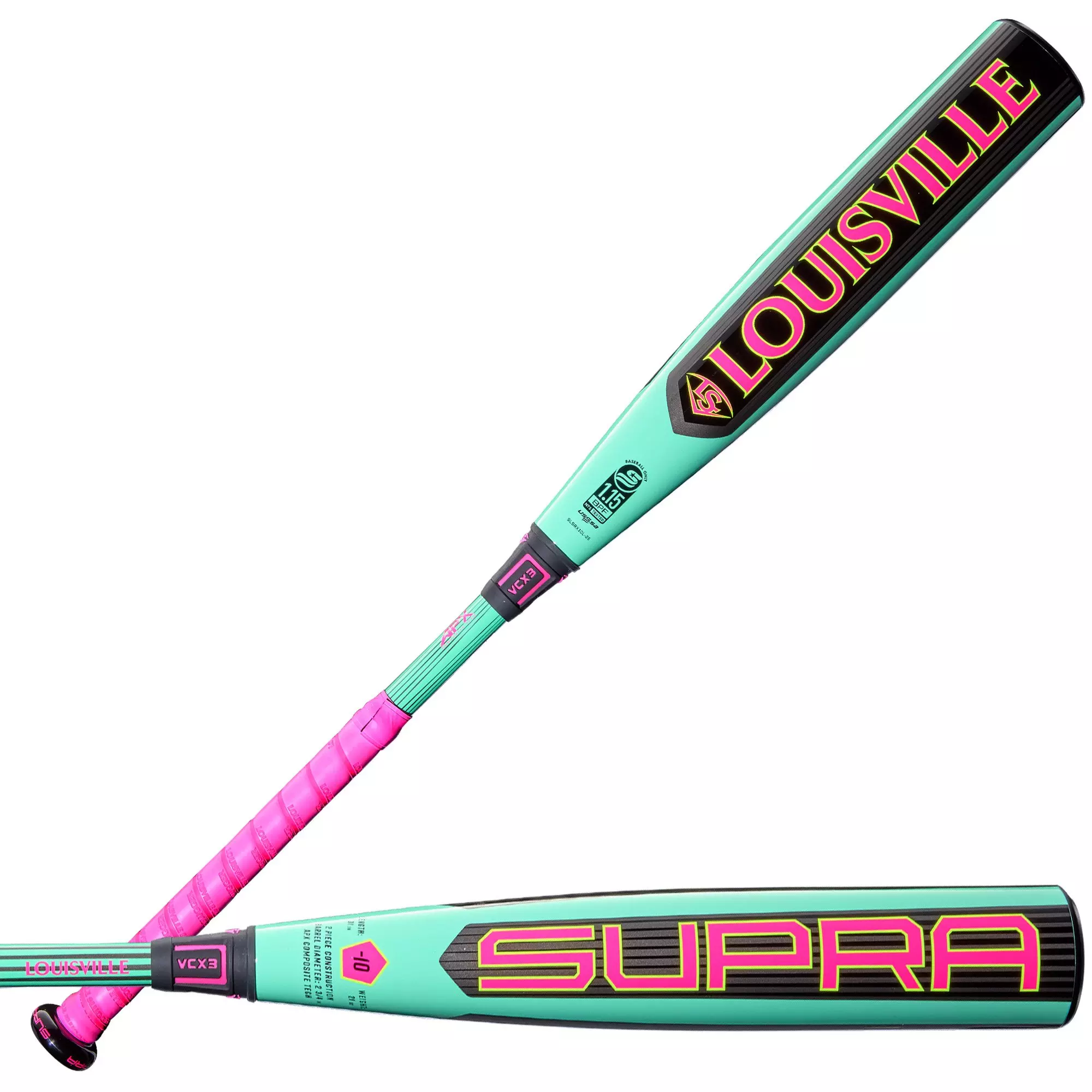 Louisville Slugger Supra USSSA Baseball Bat 2026 (-10) - TEAL/BLACK