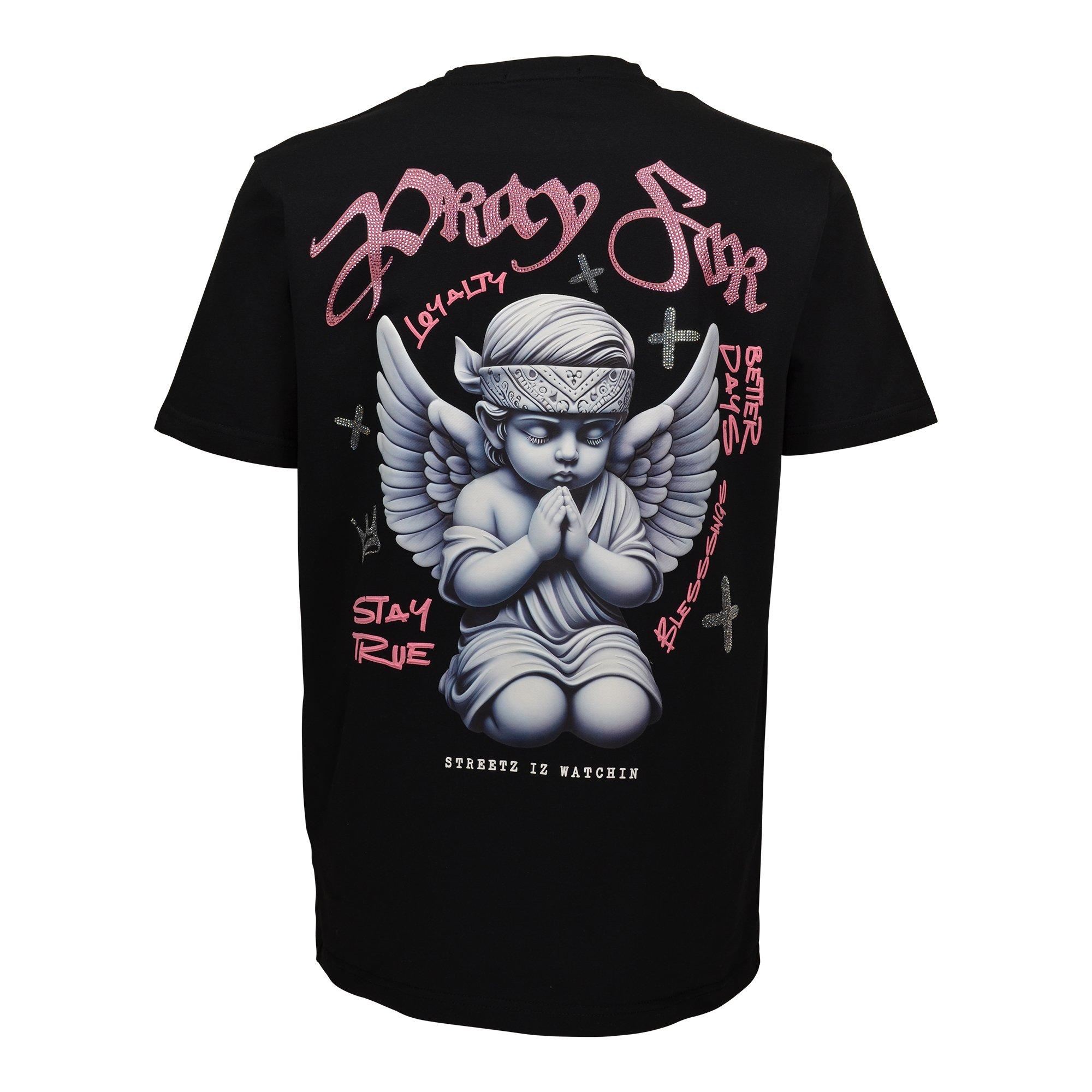 Streetz Iz Watchin Men's Pray For Better Days Tee - Black - BLACK Thumbnail View 2