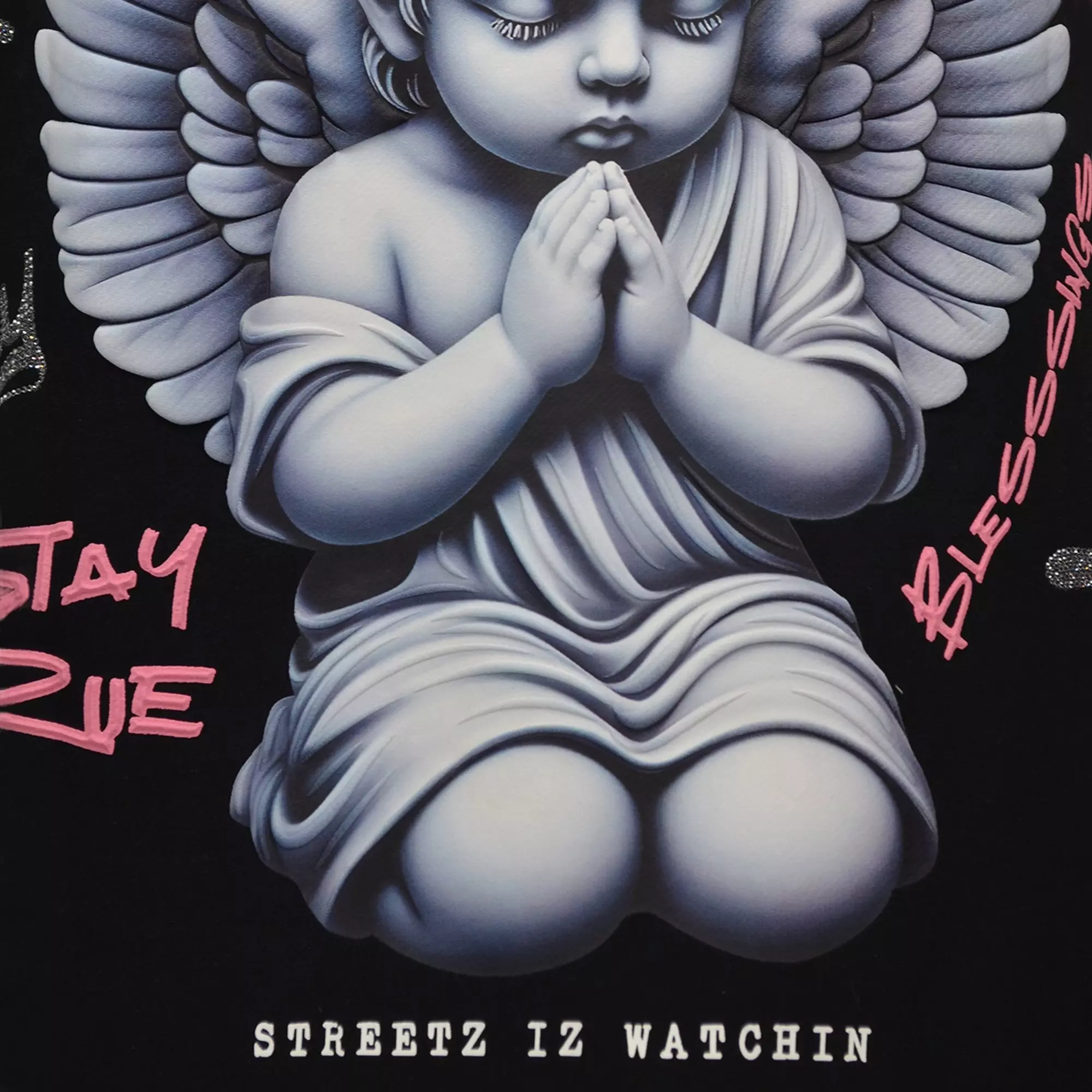 Streetz Iz Watchin Men's Pray For Better Days Tee - Black - BLACK