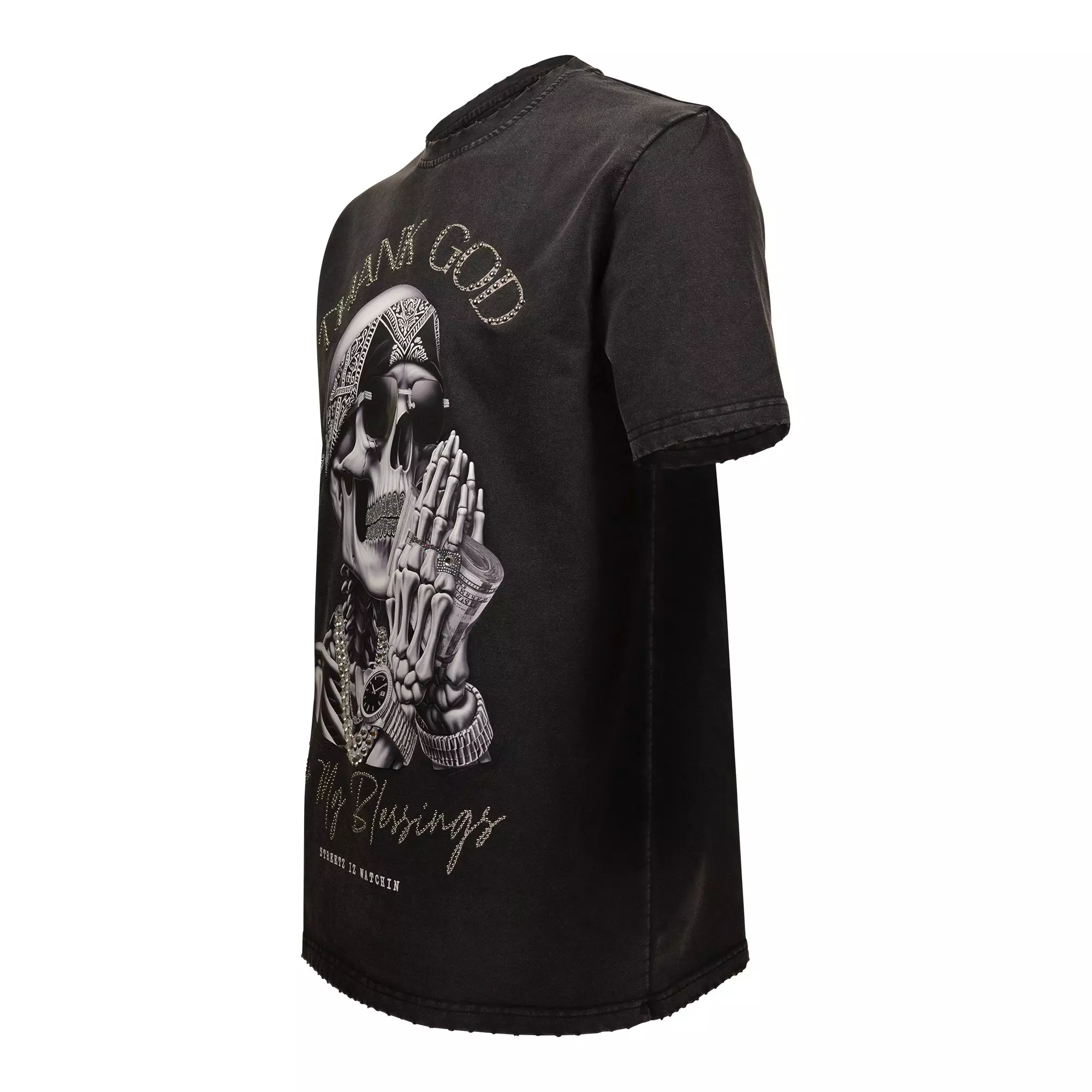 Streetz Iz Watchin Men's Thank God For My Blessings Tee - Black - BLACK