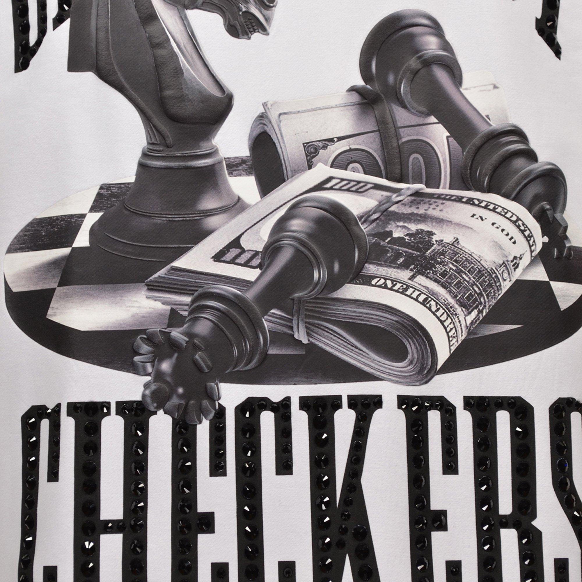 Streetz Iz Watchin Men's Chess Not Checkers Tee - White - WHITE Thumbnail View 4