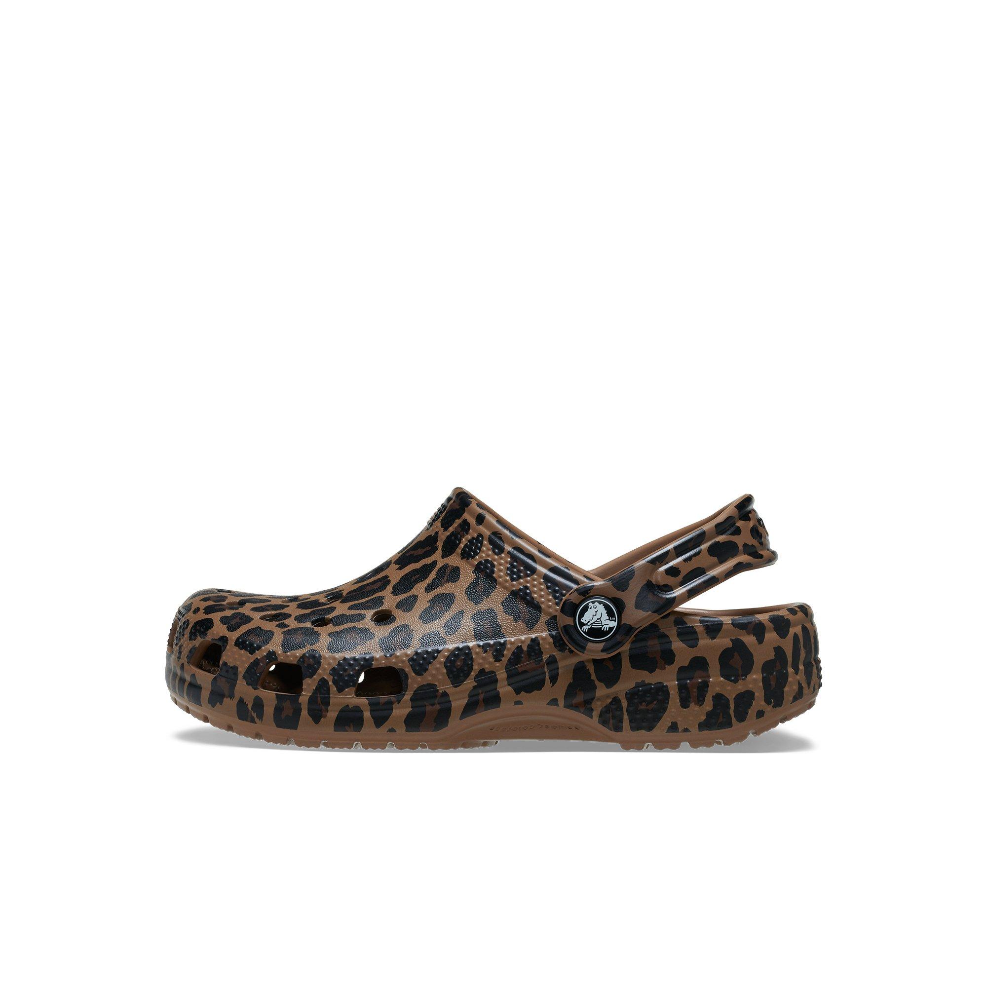 Crocs Classic "Leopard Print" Preschool Girls' Clog - BROWN Thumbnail View 2