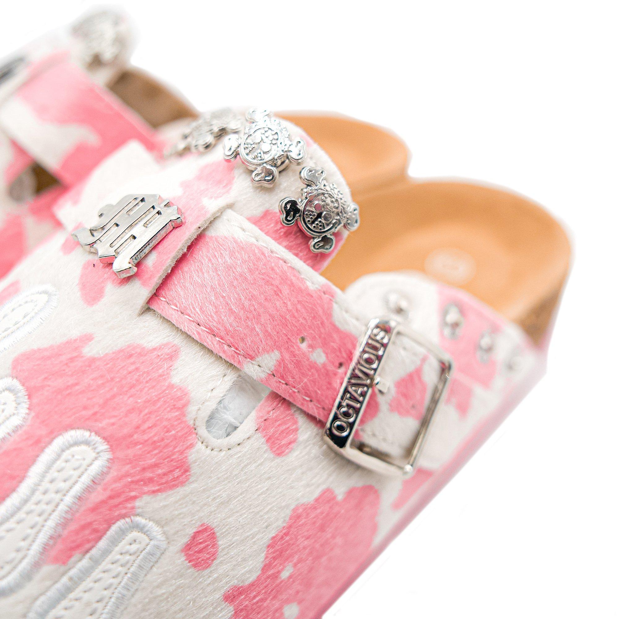 Octavious Marks "Pink Cow" Unisex Clog - PINK/WHITE Thumbnail View 3