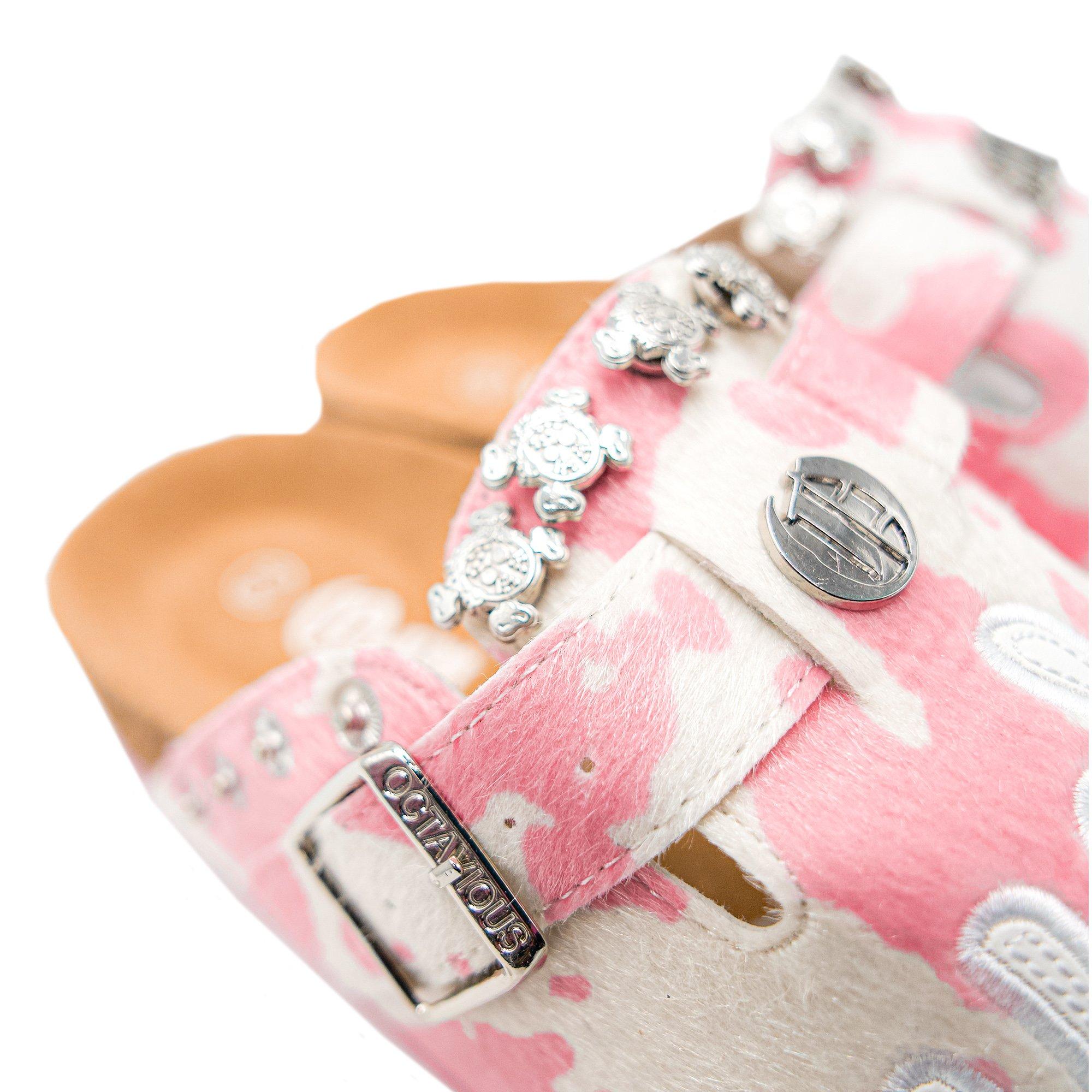 Octavious Marks "Pink Cow" Unisex Clog - PINK/WHITE Thumbnail View 5