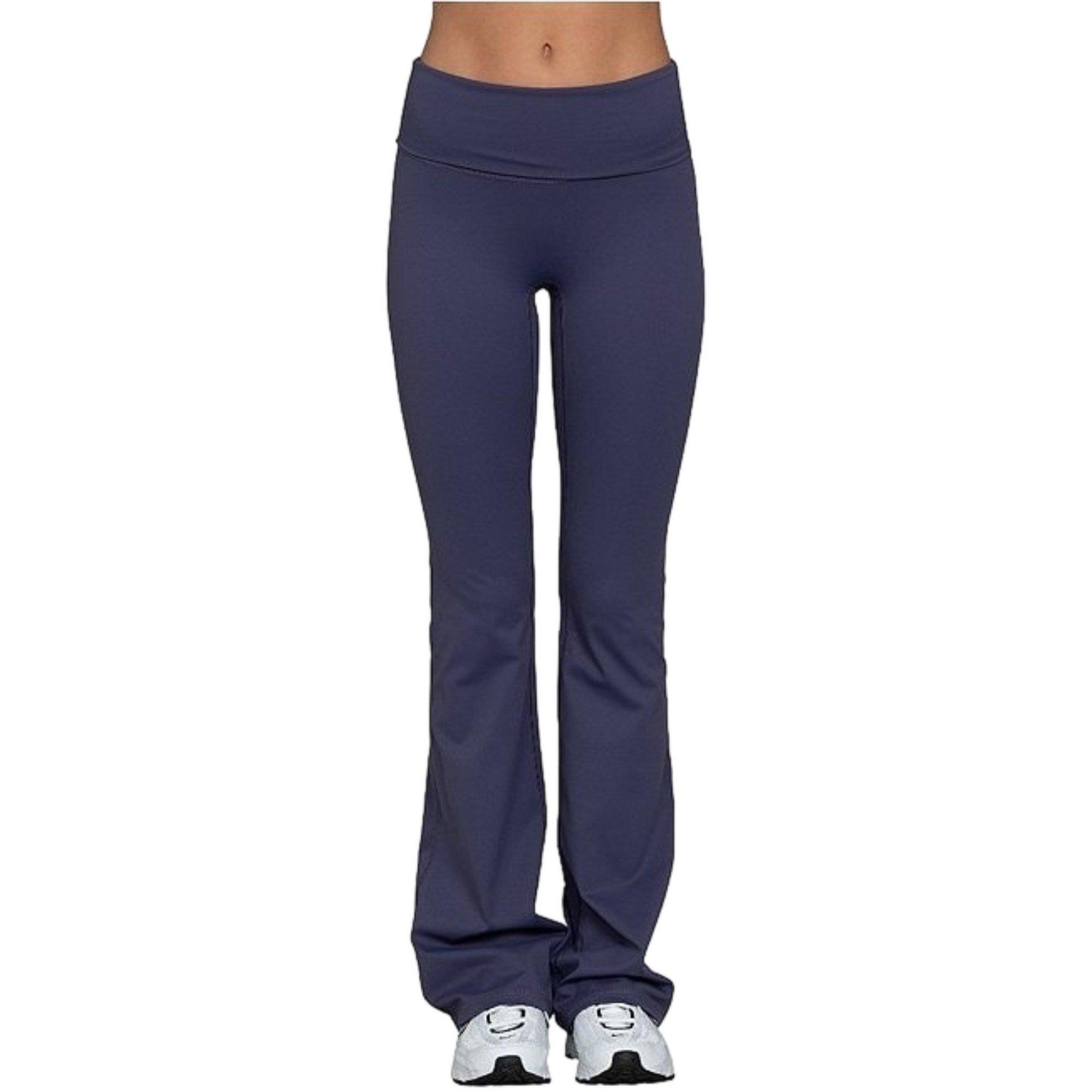 Gold Hinge Women's Essential Foldover Flare Leggings - INDIGO Thumbnail View 1