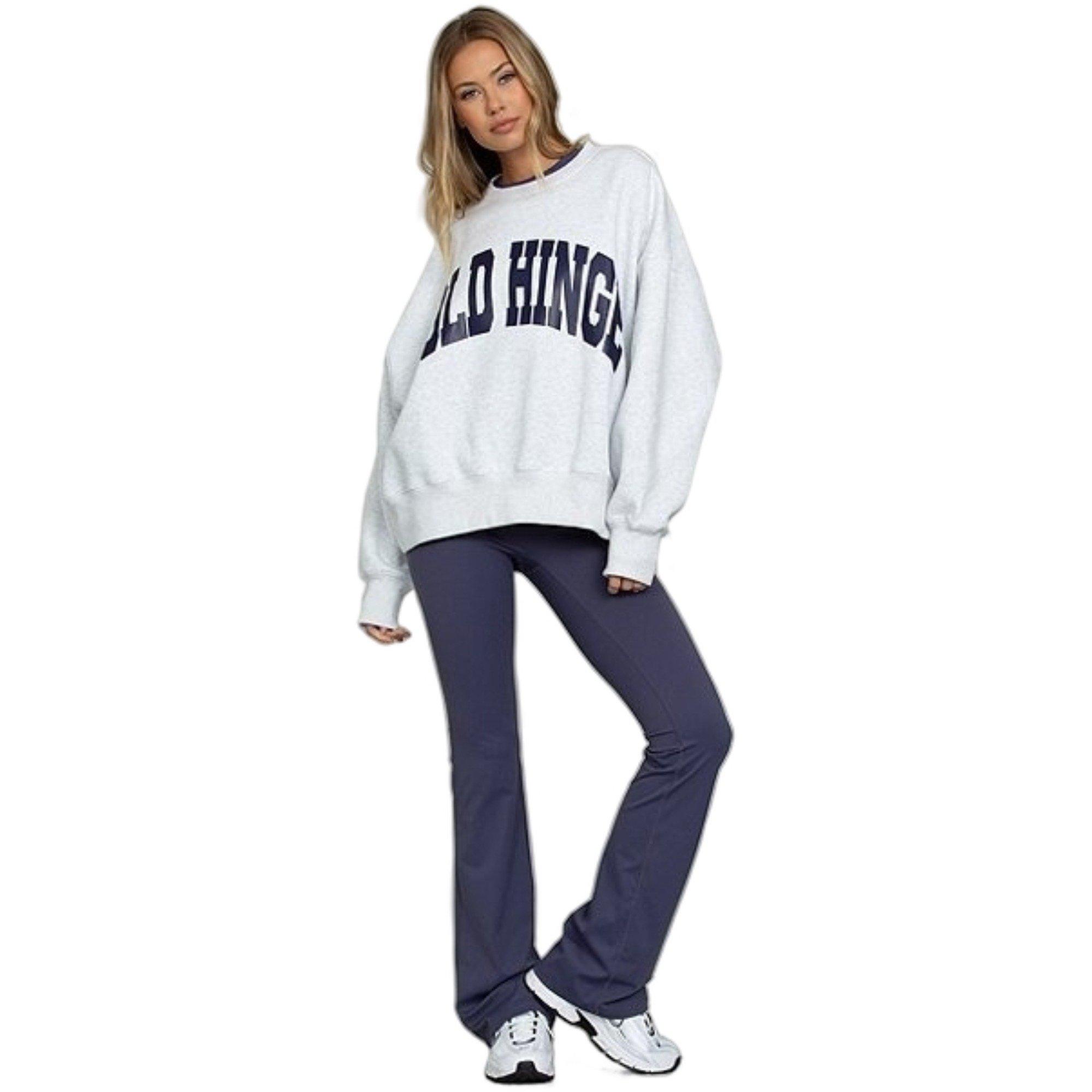 Gold Hinge Women's Essential Foldover Flare Leggings - INDIGO Thumbnail View 3