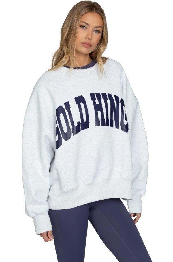 Gold Hinge Women's Wide Arm Sweatshirt - Heather - HEATHER OXFORD Thumbnail View 3
