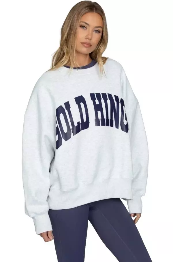 Gold Hinge Women's Wide Arm Sweatshirt - Heather - HEATHER OXFORD