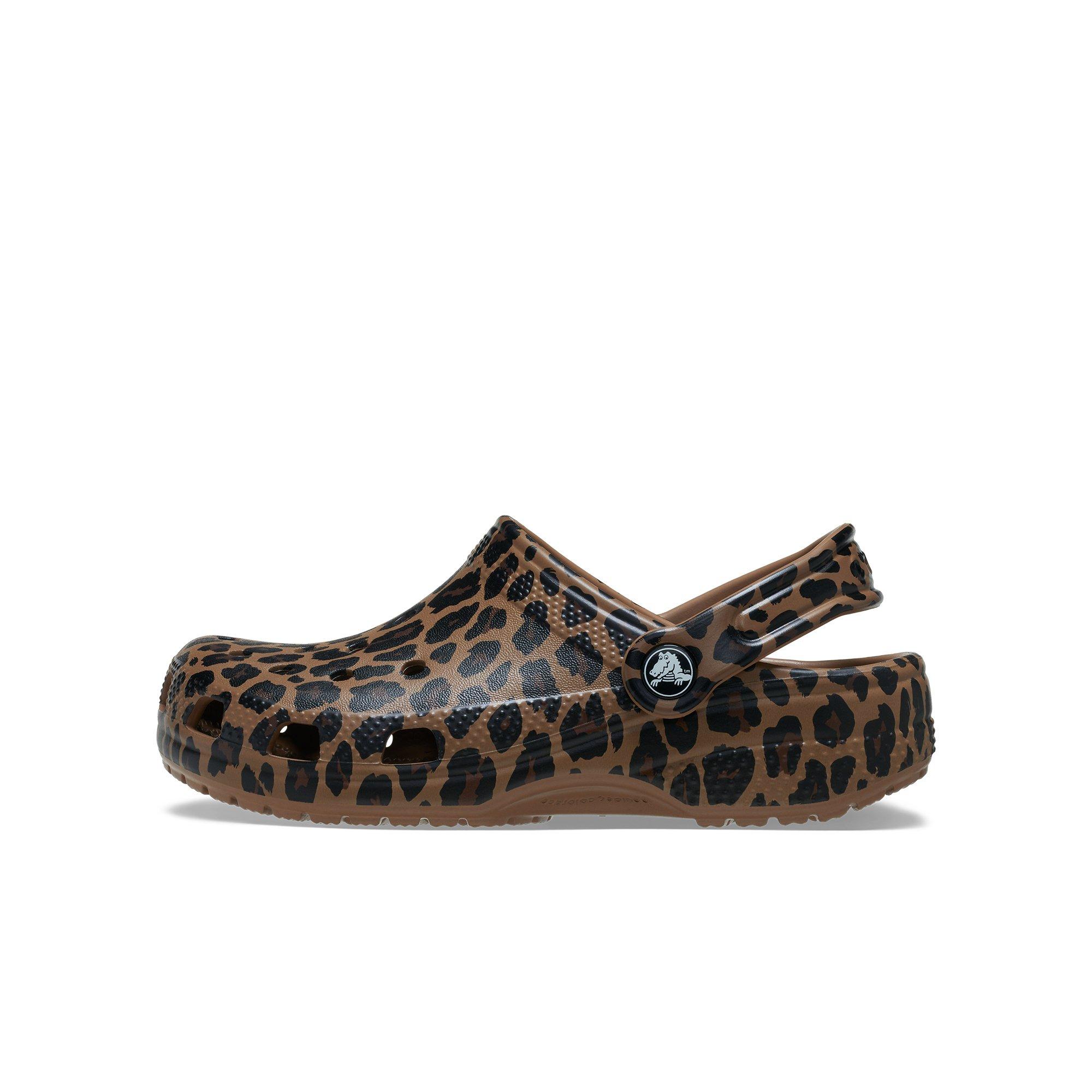 Crocs Classic "Leopard" Grade School Girls' Clog - BROWN Thumbnail View 2