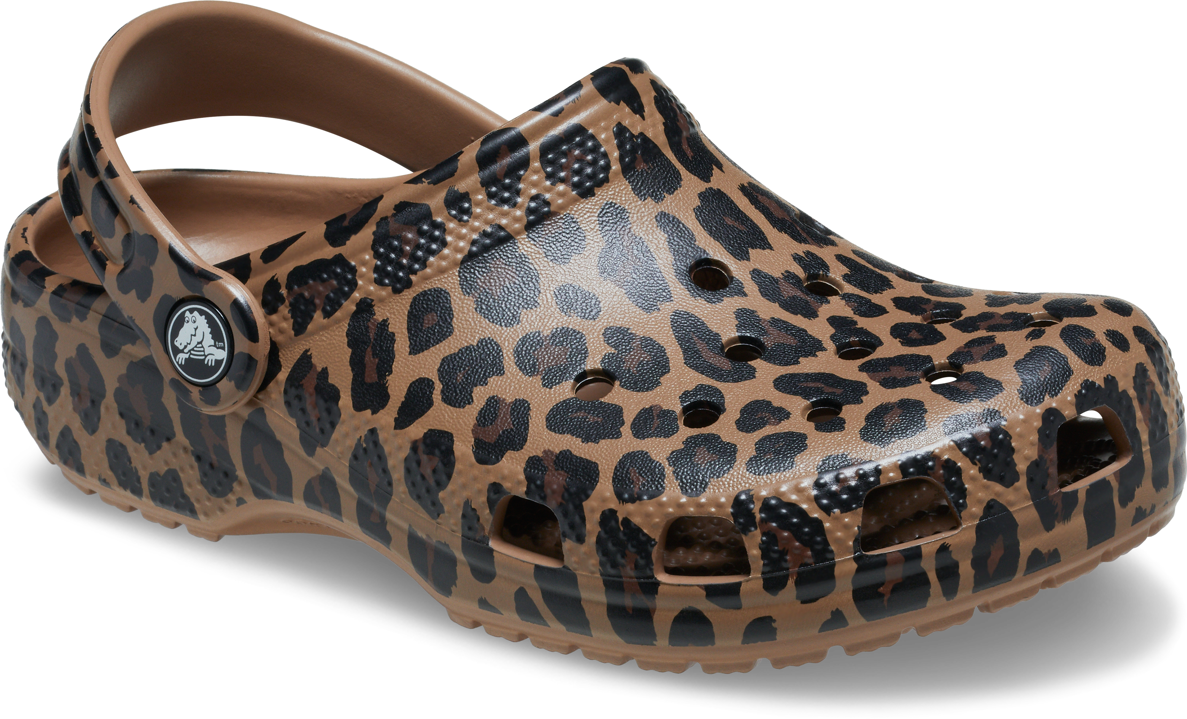Crocs Classic "Leopard" Grade School Girls' Clog - BROWN Thumbnail View 4