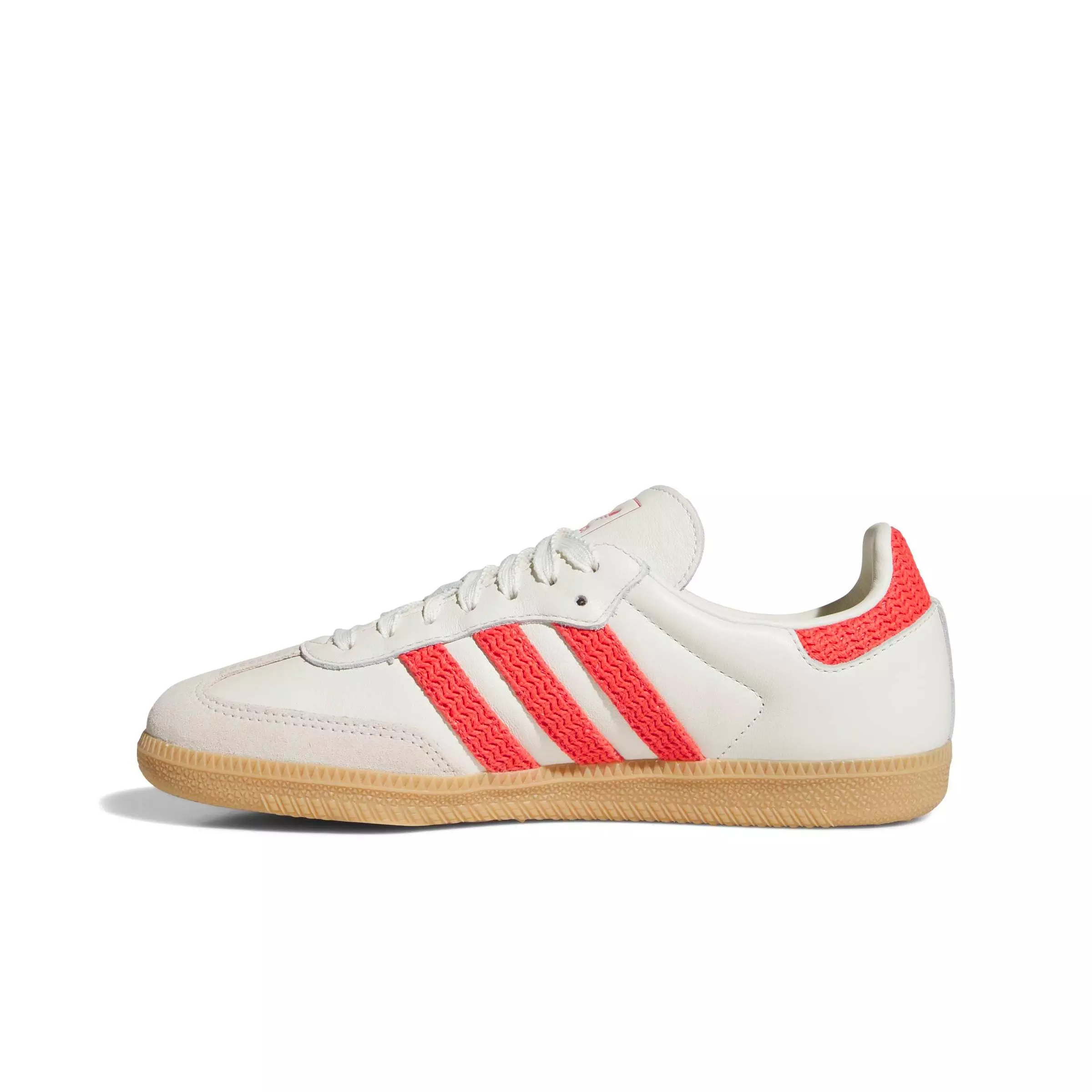 adidas Originals Samba OG Crochet "Off White/Semi Lucid Red" Women's Shoe - WHITE/RED