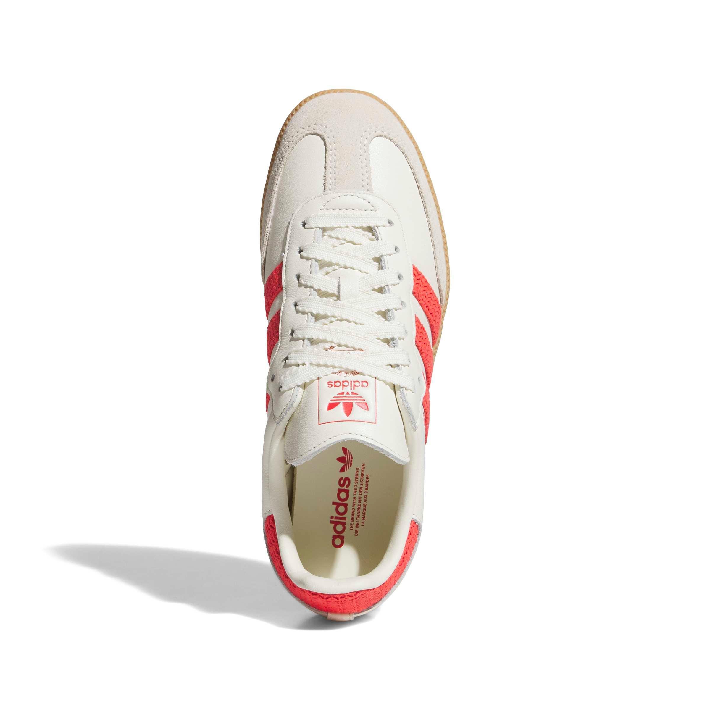 adidas Originals Samba OG Crochet "Off White/Semi Lucid Red" Women's Shoe - WHITE/RED Thumbnail View 3