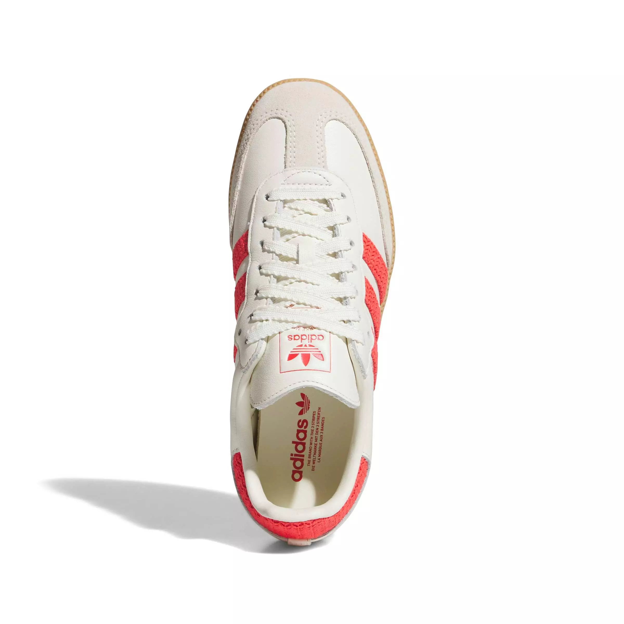 adidas Originals Samba OG Crochet "Off White/Semi Lucid Red" Women's Shoe - WHITE/RED