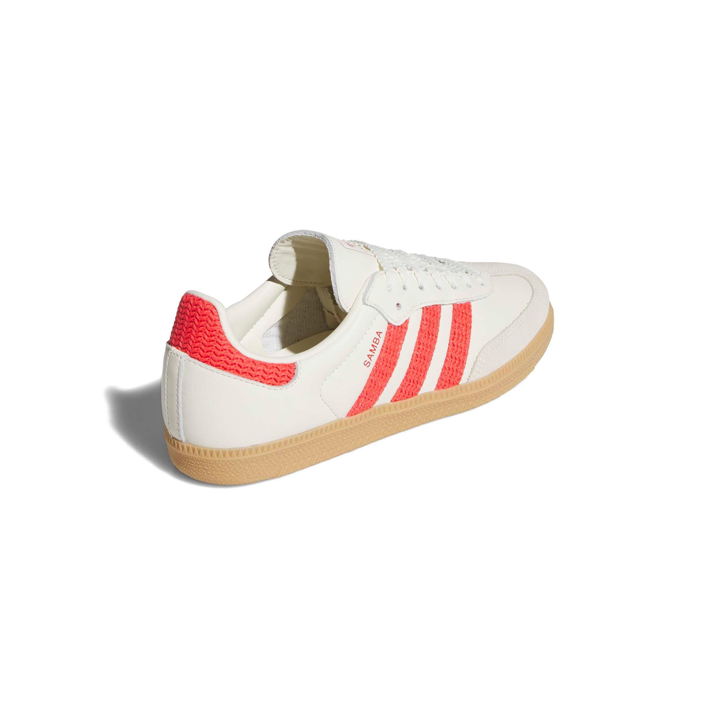 adidas Originals Samba OG Crochet "Off White/Semi Lucid Red" Women's Shoe - WHITE/RED Thumbnail View 6
