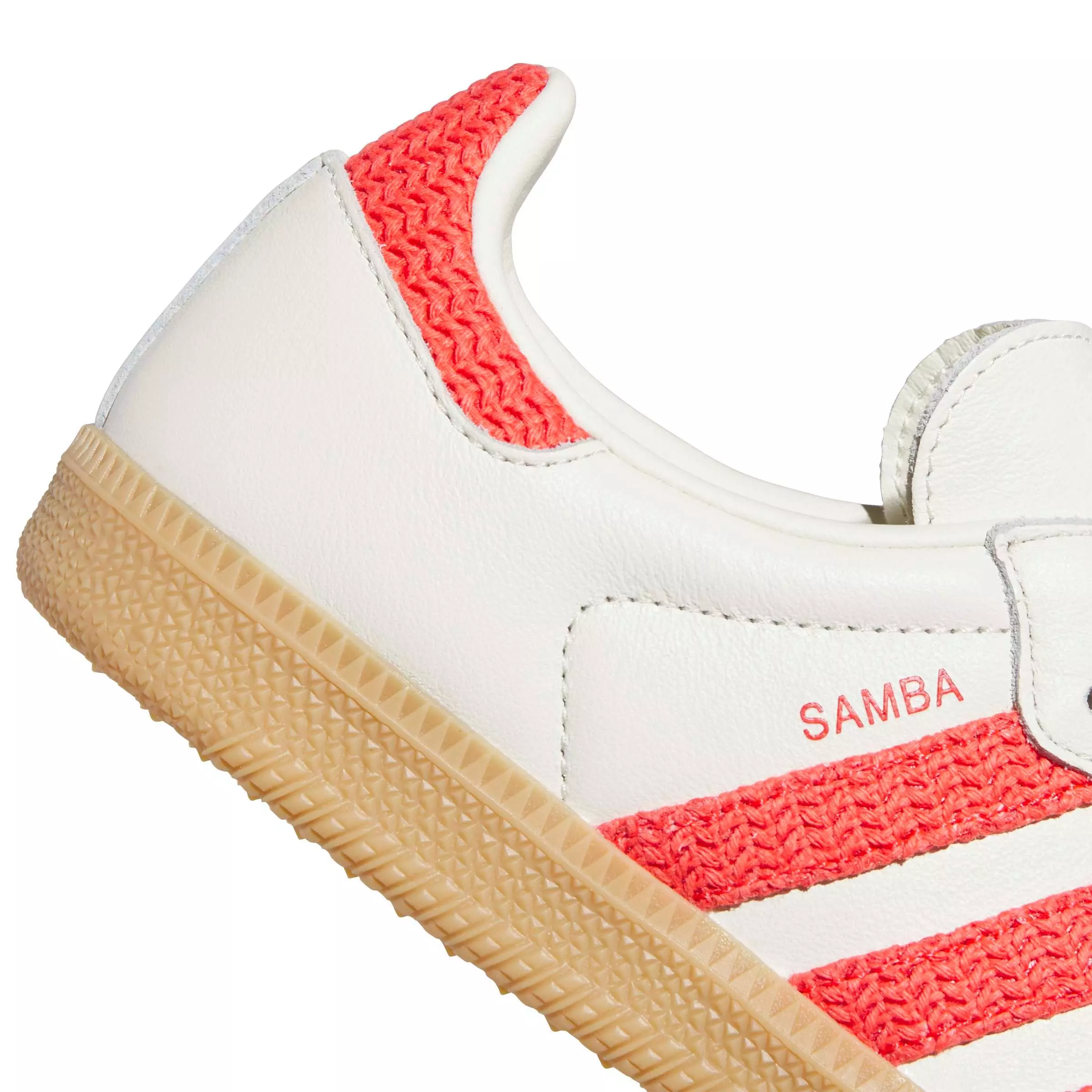 adidas Originals Samba OG Crochet "Off White/Semi Lucid Red" Women's Shoe - WHITE/RED