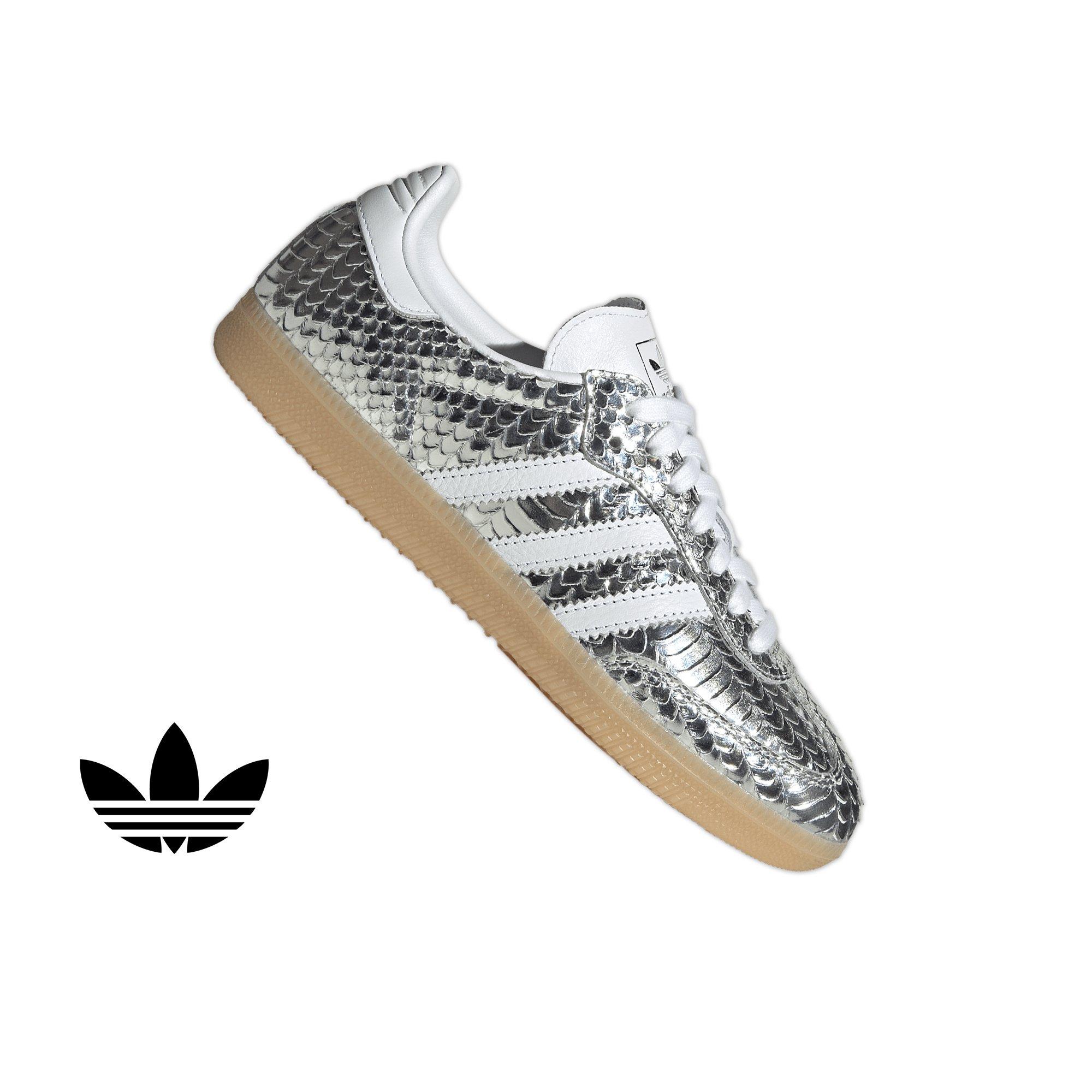 adidas Originals Samba OG "Silver Metallic/White/Gum" Women's Shoe - SILVER Thumbnail View 1