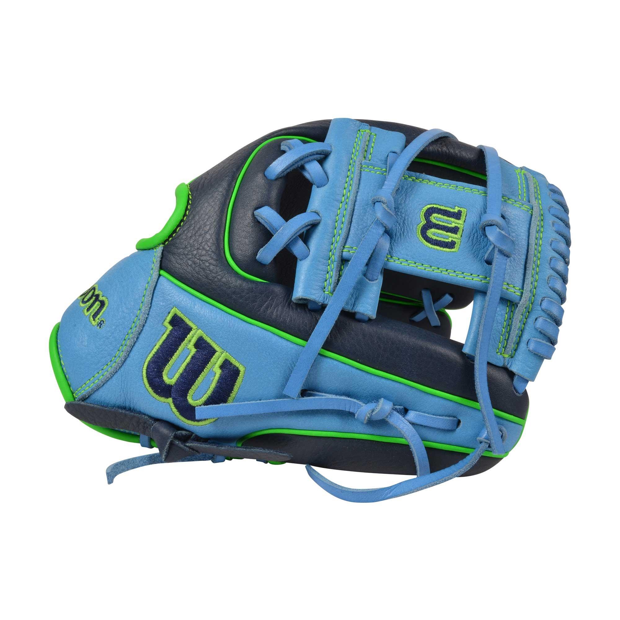 Wilson A700 SMU 11.5" Baseball Fielders Glove- Navy/Neon - NAVY/GREEN Thumbnail View 3