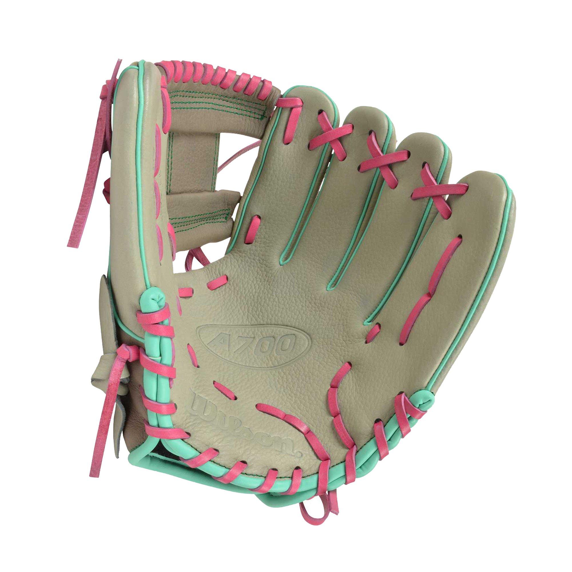 Wilson A700 SMU 11.5" Baseball Fielders Glove- Grey/Pink - GREY/PINK Thumbnail View 2