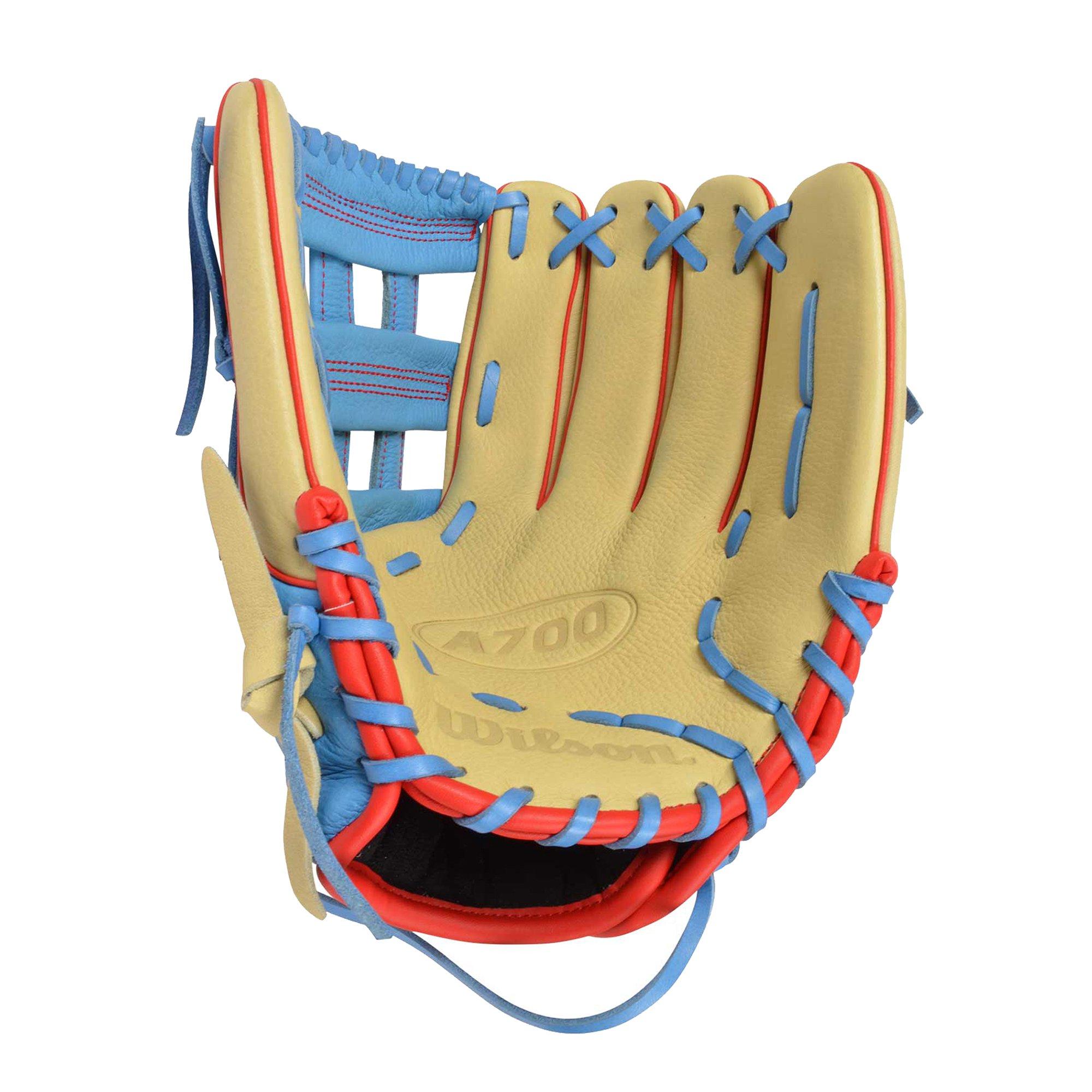Wilson A700 SMU 12" Baseball Fielders Glove - Blonde/Red - TAN/RED Thumbnail View 2