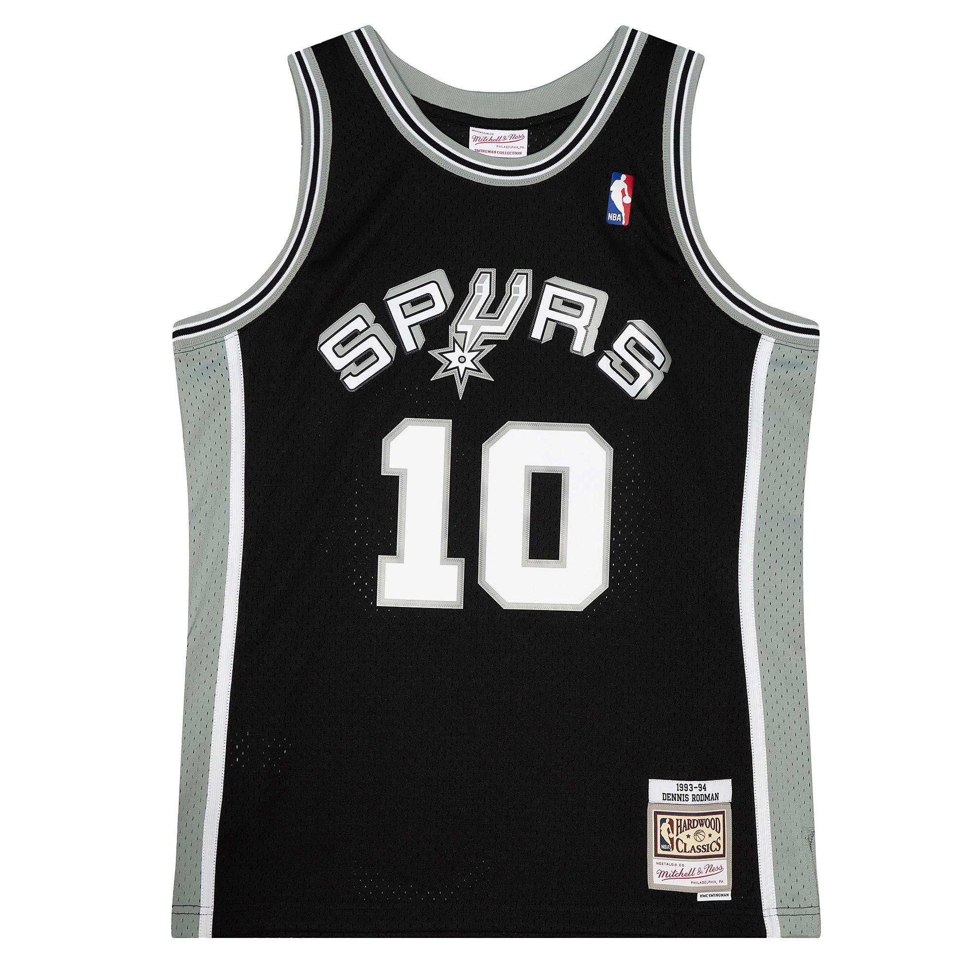 Mitchell & Ness San Antonio Spurs Dennis Rodman Road Jersey - Black - BLACK Thumbnail View 1