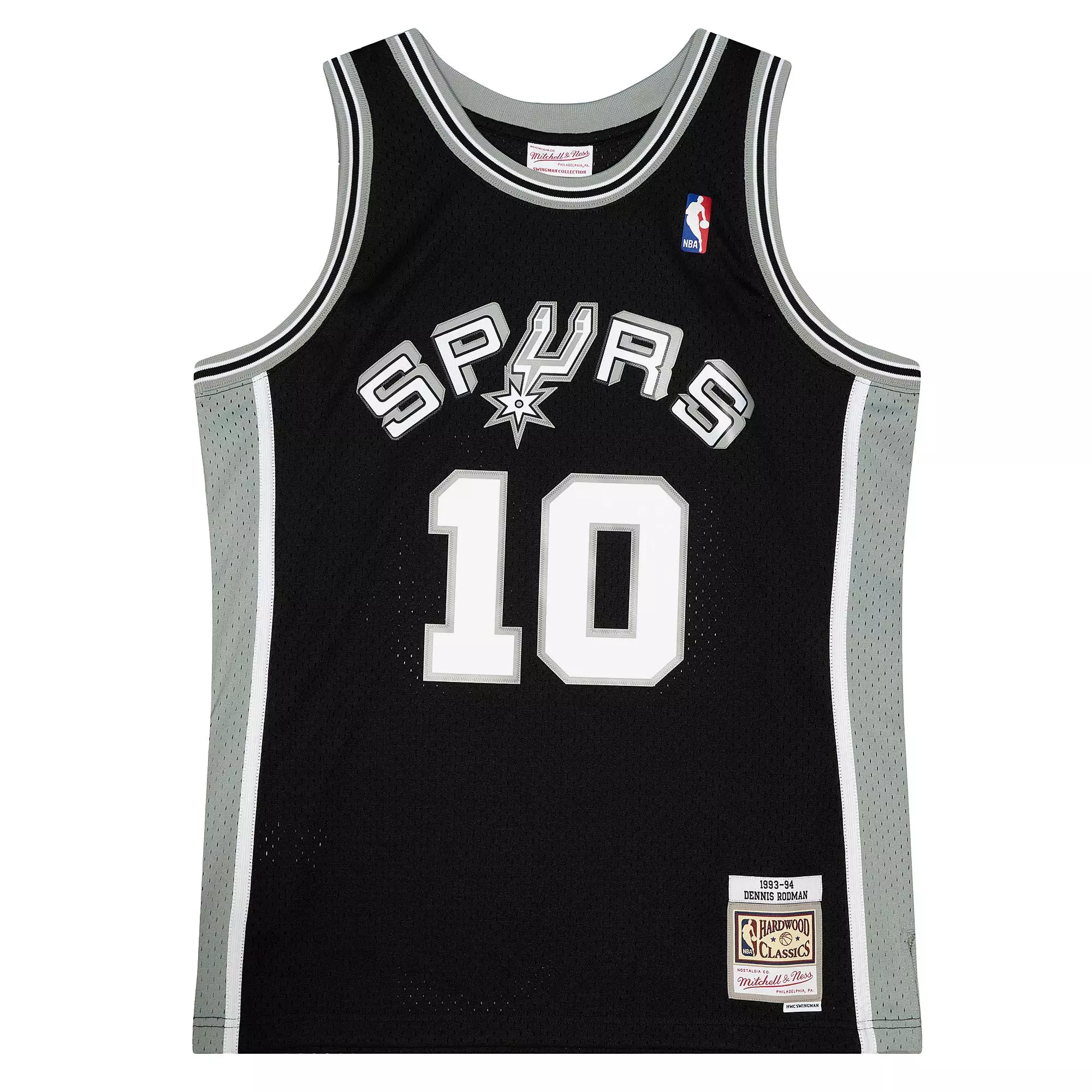 Mitchell & Ness San Antonio Spurs Dennis Rodman Road Jersey-Black - BLACK