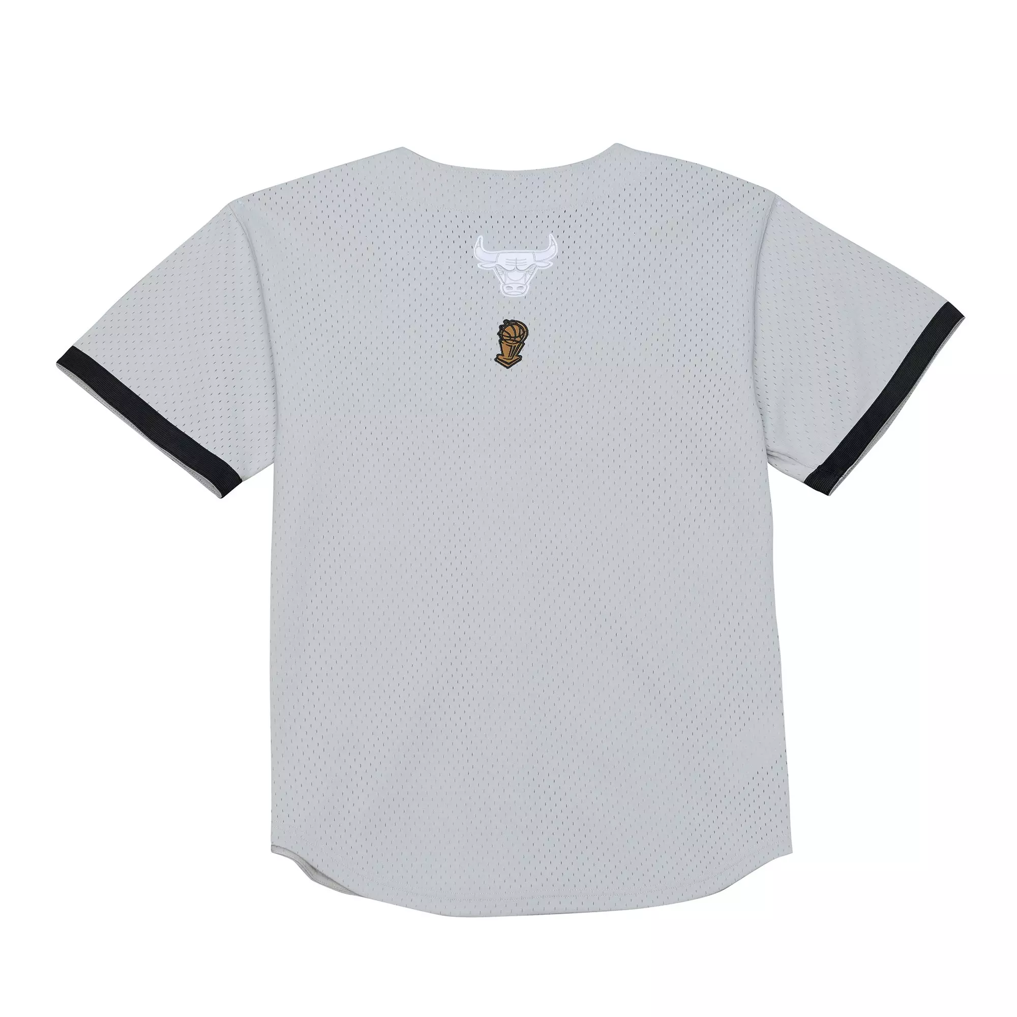 Mitchell & Ness Chicago Bulls Button Front Jersey - Grey - GREY/BLACK