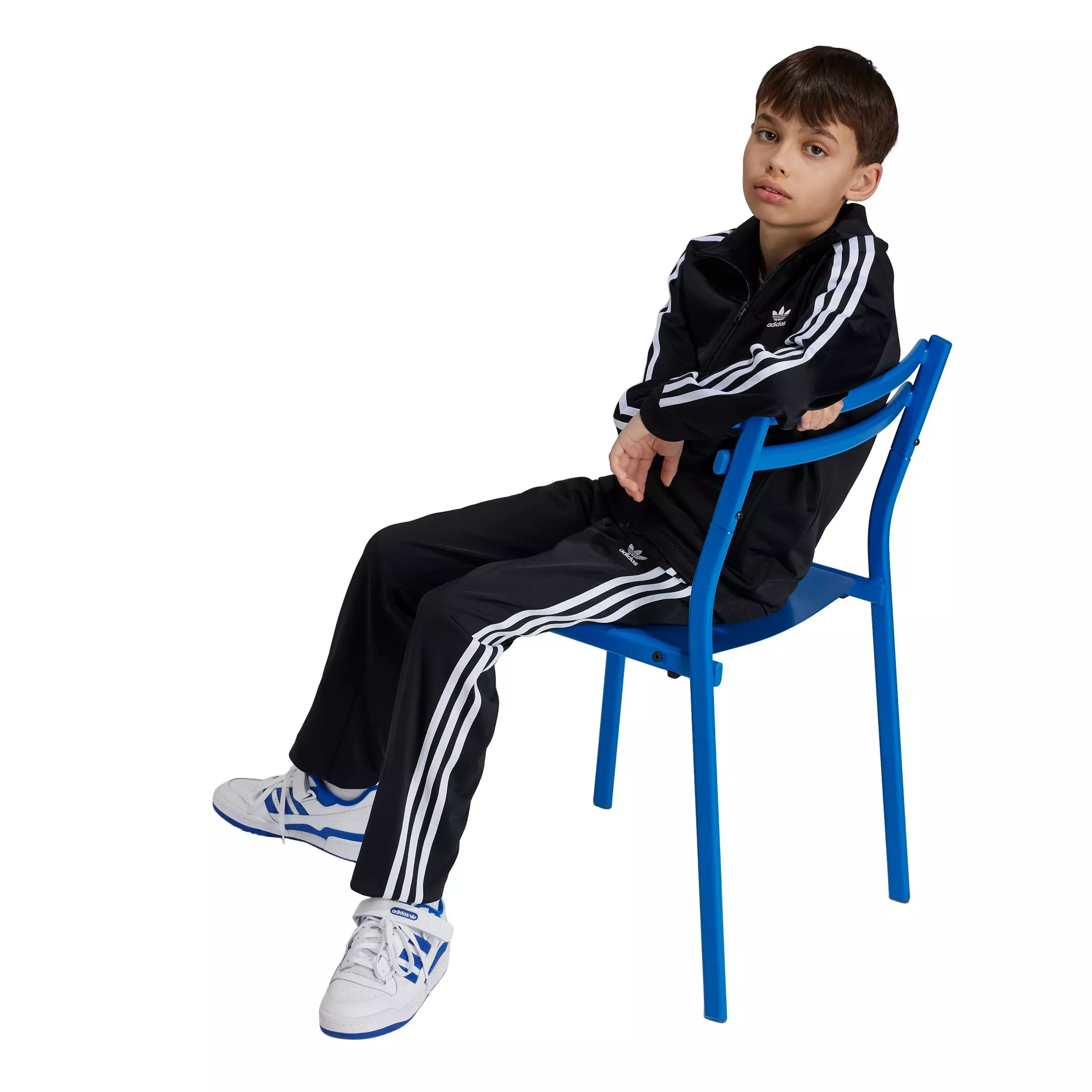 adidas Originals Big Kids' Adicolor Firebird Jacket - BLACK/WHITE