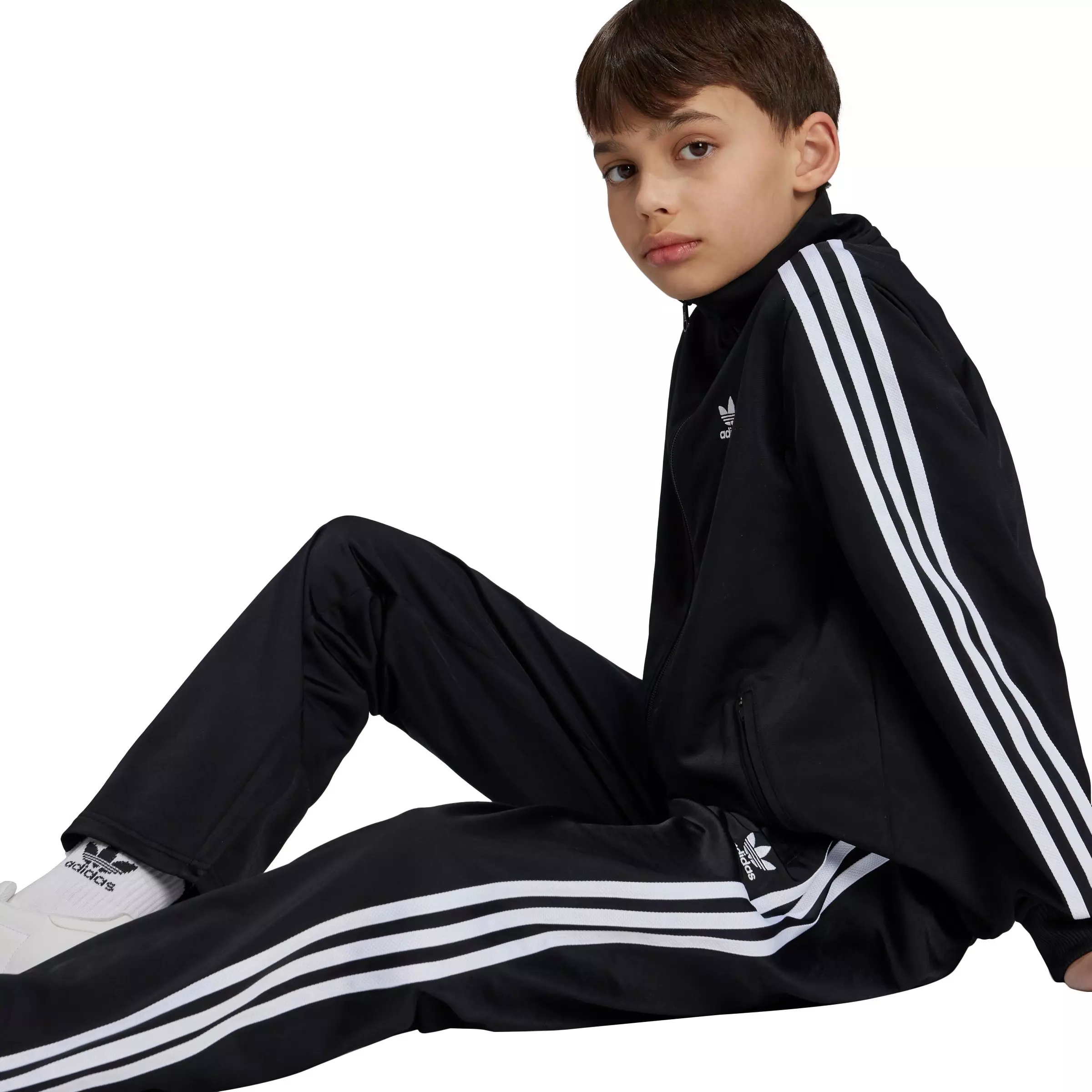 adidas Originals Big Kids' Adicolor Firebird Track Pants - BLACK/WHITE