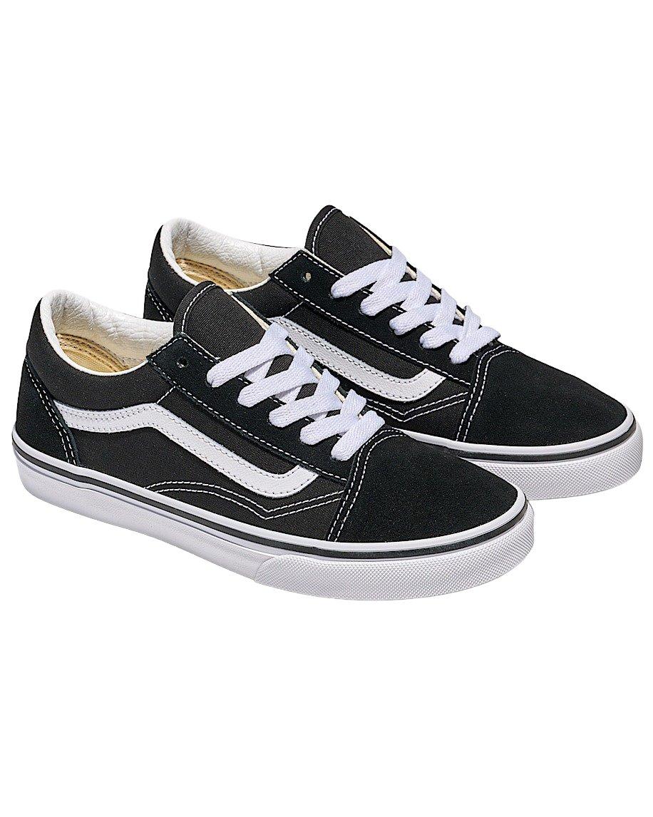 Vans Old Skool "Black/White" Grade School Boys' Shoe - BLACK/WHITE Thumbnail View 3