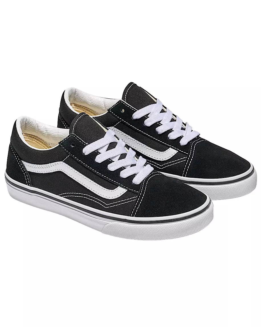 Vans Old Skool "Black/White" Grade School Boys' Shoe - BLACK/WHITE