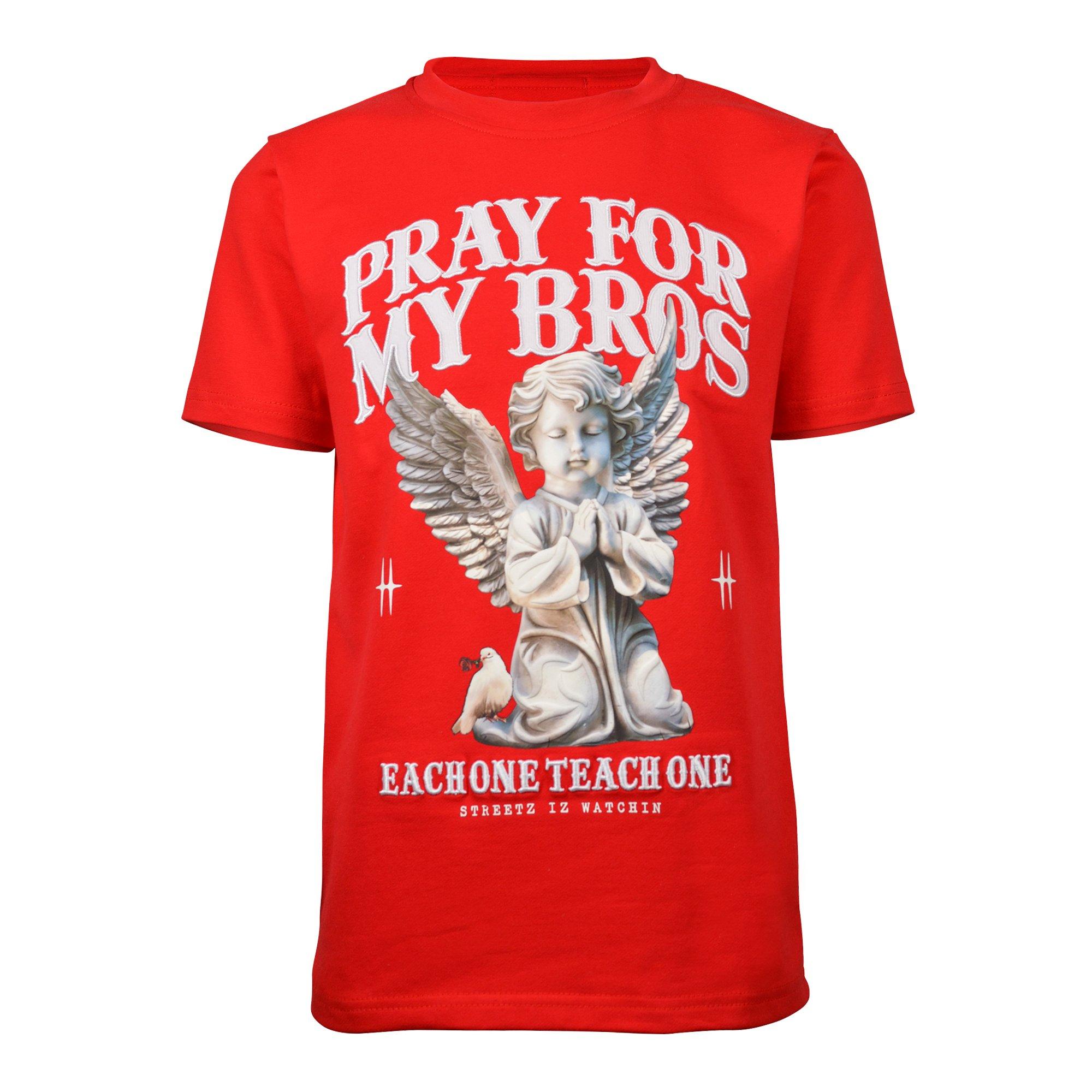 Streetz Iz Watchin Big Boys' Pray For My Bros Tee - Red