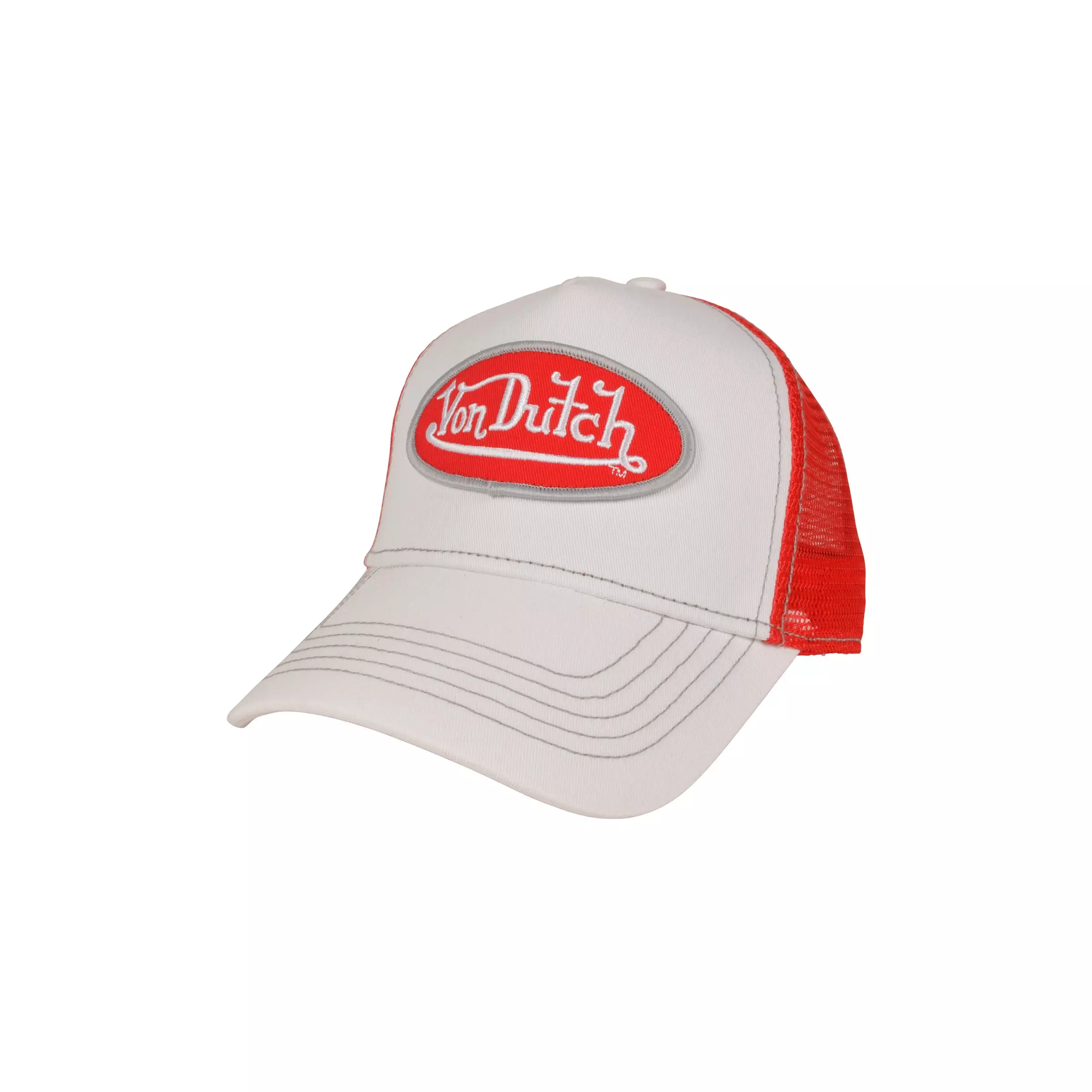 Von Dutch Core Trucker Cap-White/Red - WHITE/RED