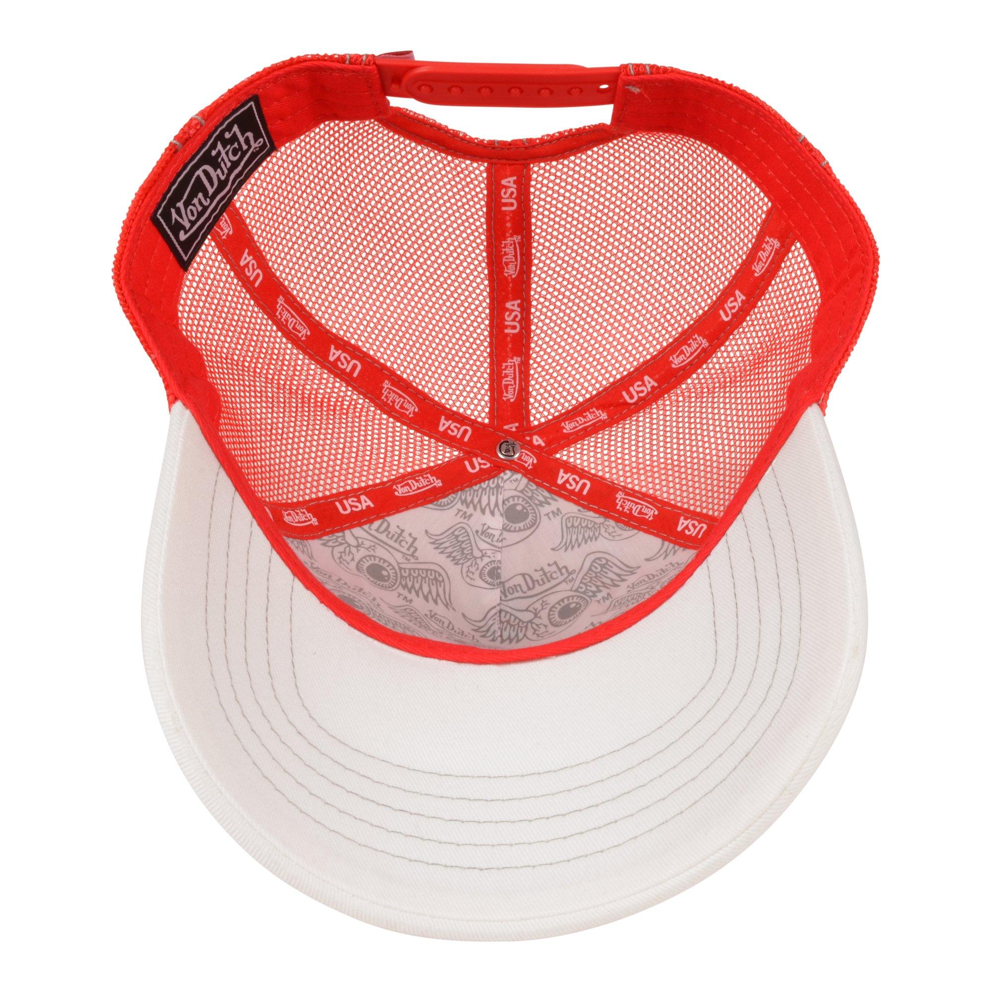 Core Trucker Snapback Hat White/Red Structured Fit | Hibbett display picture 3